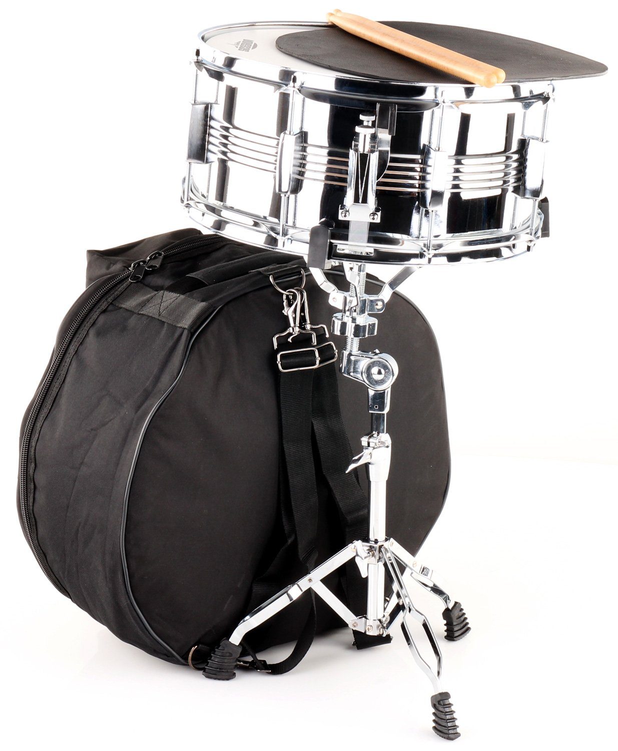 XDrum Schlagzeug Snare Drum Starter Set - Snare, Practise-Pad, Ständer,  Sticks, Softbag, Doppelstrebiger Snare-Ständer