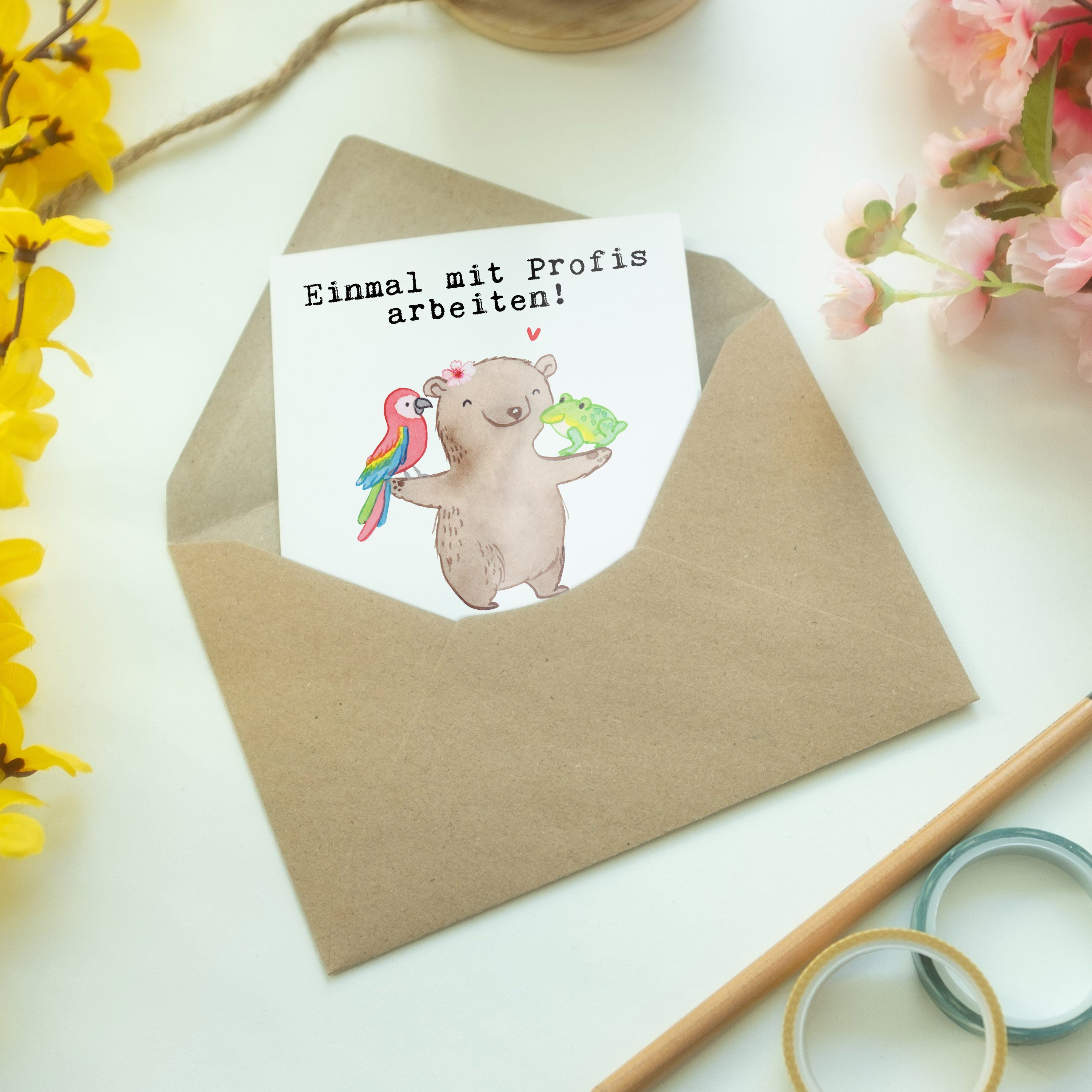 Grußkarte Weiß Mr. Leidenschaft Geburtstagskarte, Tierpflegerin Geschenk, E Panda - Mrs. & aus -