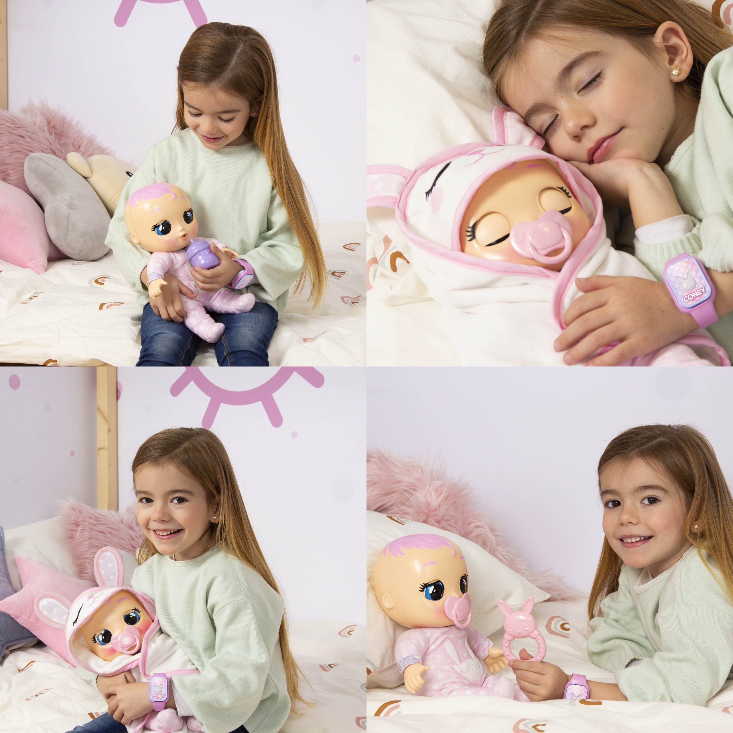 Cry Babies Anziehpuppe Cry Babies Newborn Coney Puppe 30 cm mit Zubehör Tränen Geräusche – Bild 4 von 5