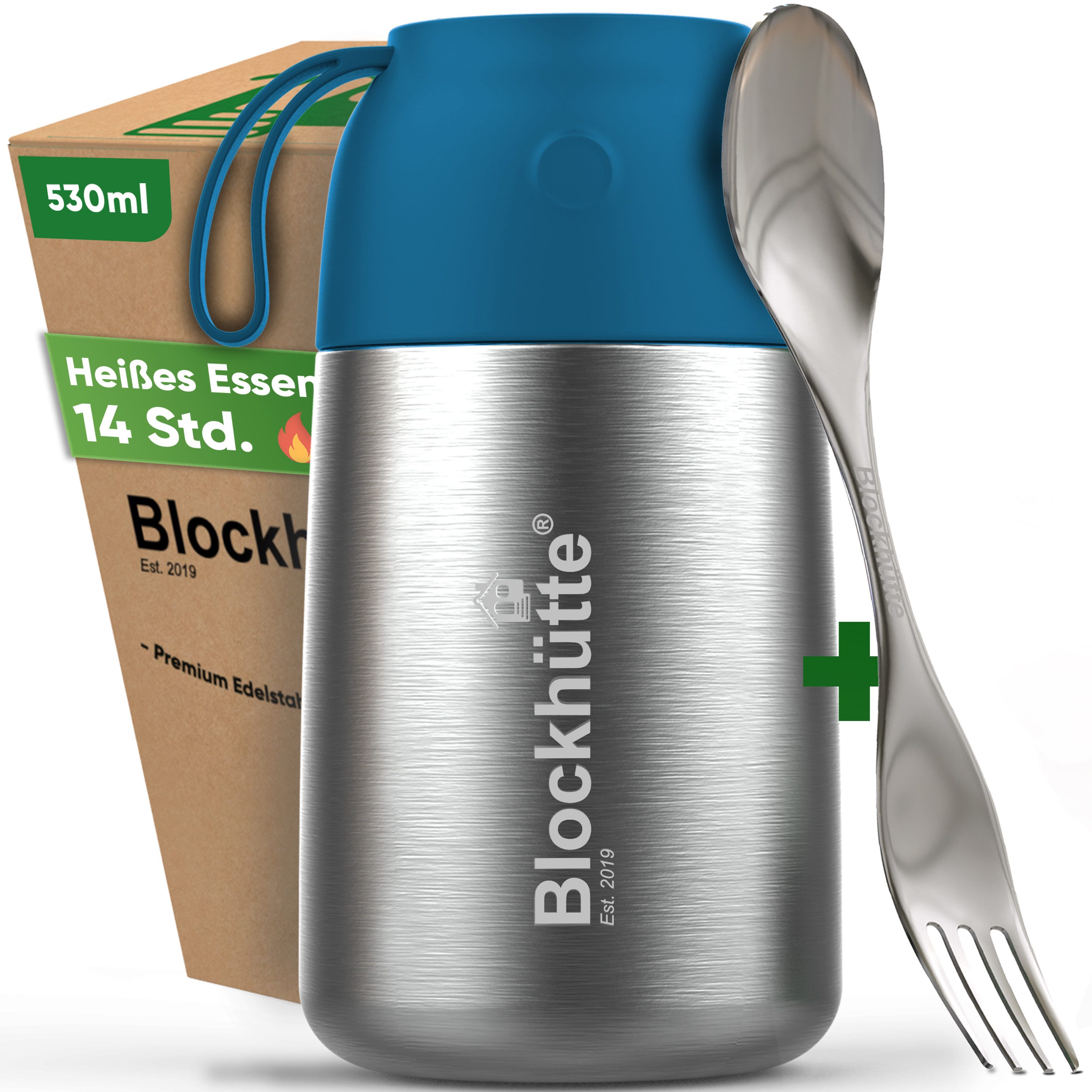 Blockhütte Thermobehälter 530ml, Auslaufsicher, Auslaufsicher, Rostbeständig, Geruchsresistent