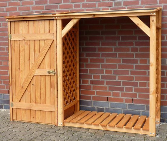 promadino Kaminholzregal »Speyer«, BxTxH:192x69x148 cm, mit