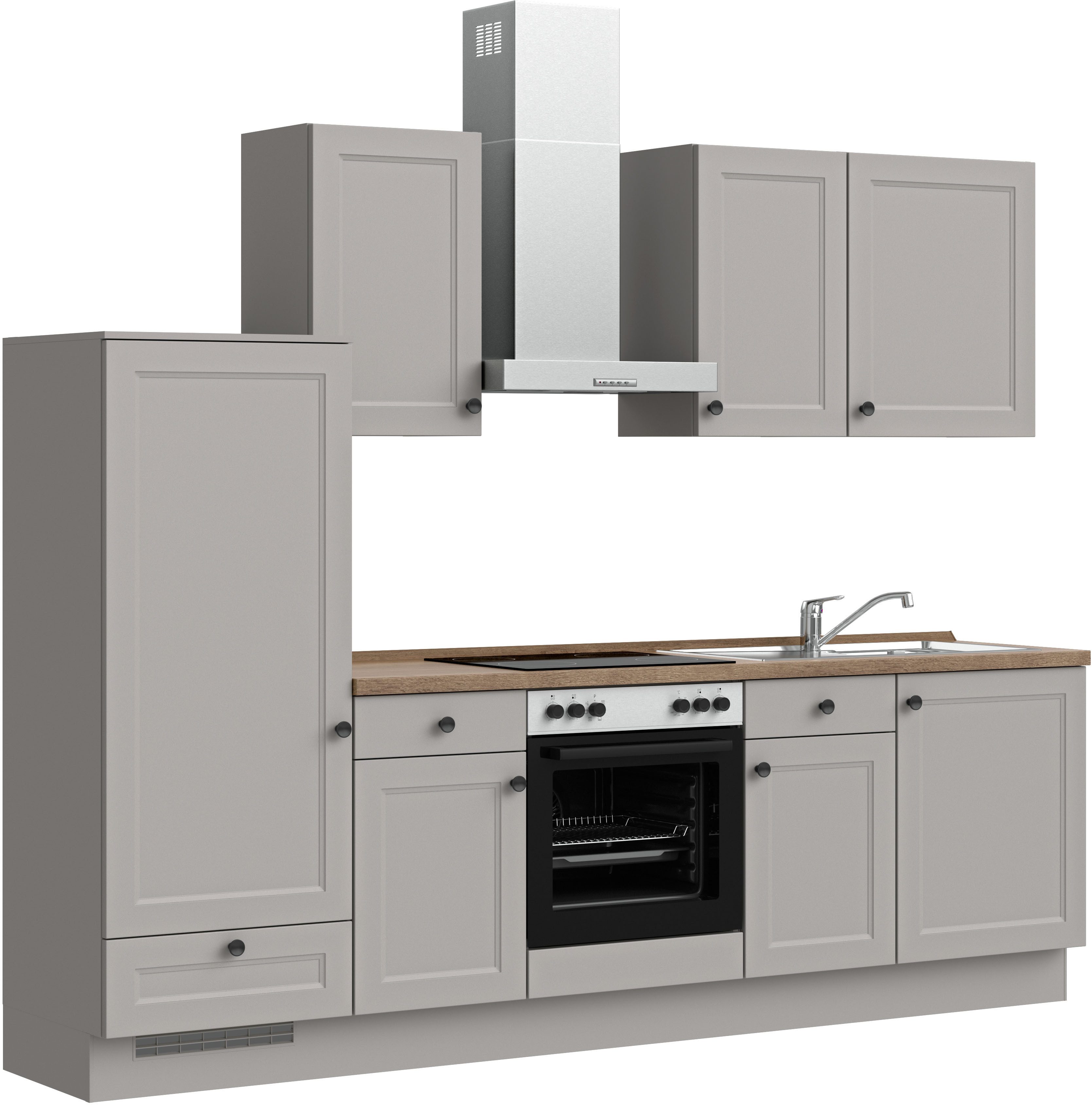 nobilia® Küchenzeile "Cascada I", NEU: individuell anpassbar mit gratis Profi-Beratung, vormontiert, Breite 270 cm, Ausrichtung wählbar, wahlw. mit E-Geräten