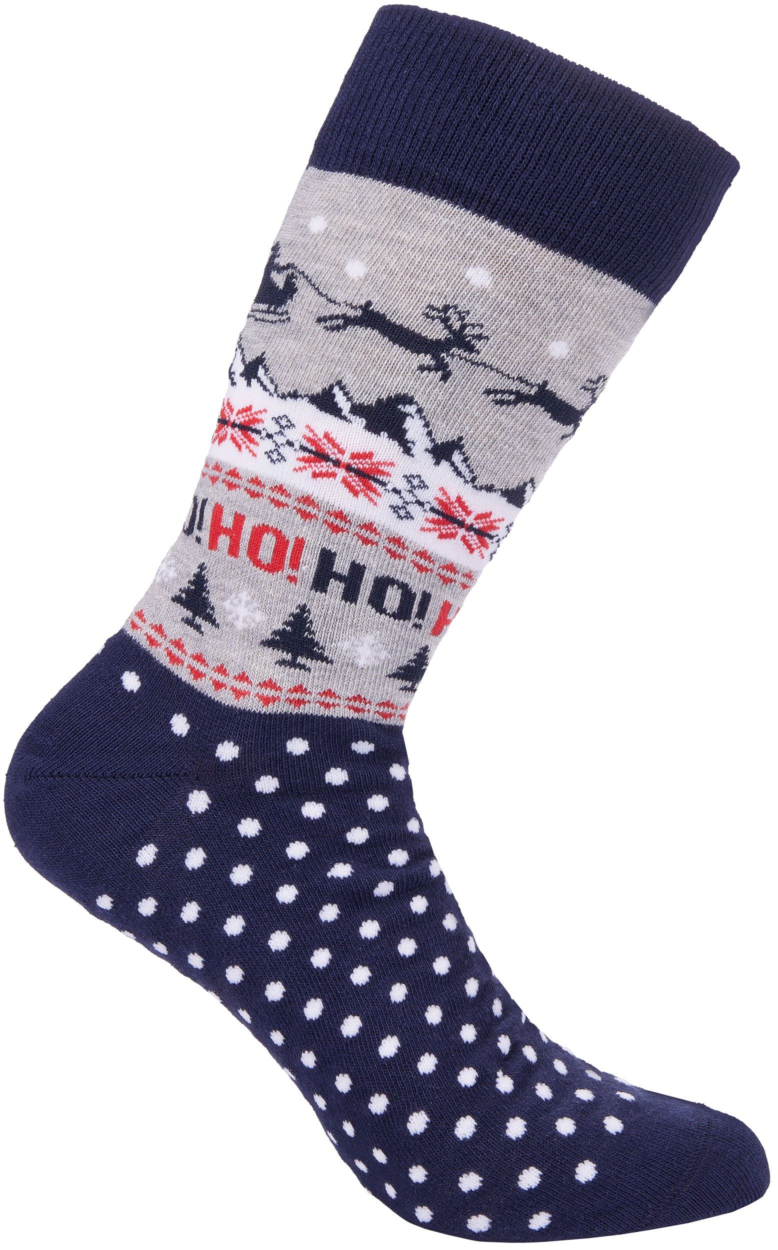 Lustige die Kuschelsocken Bunte Socken Size 1-Paar) für - BRUBAKER Weihnachtssocken Rentier Herren EU Winterlandschaft Weihnachtszeit 41-45, (One Baumwolle