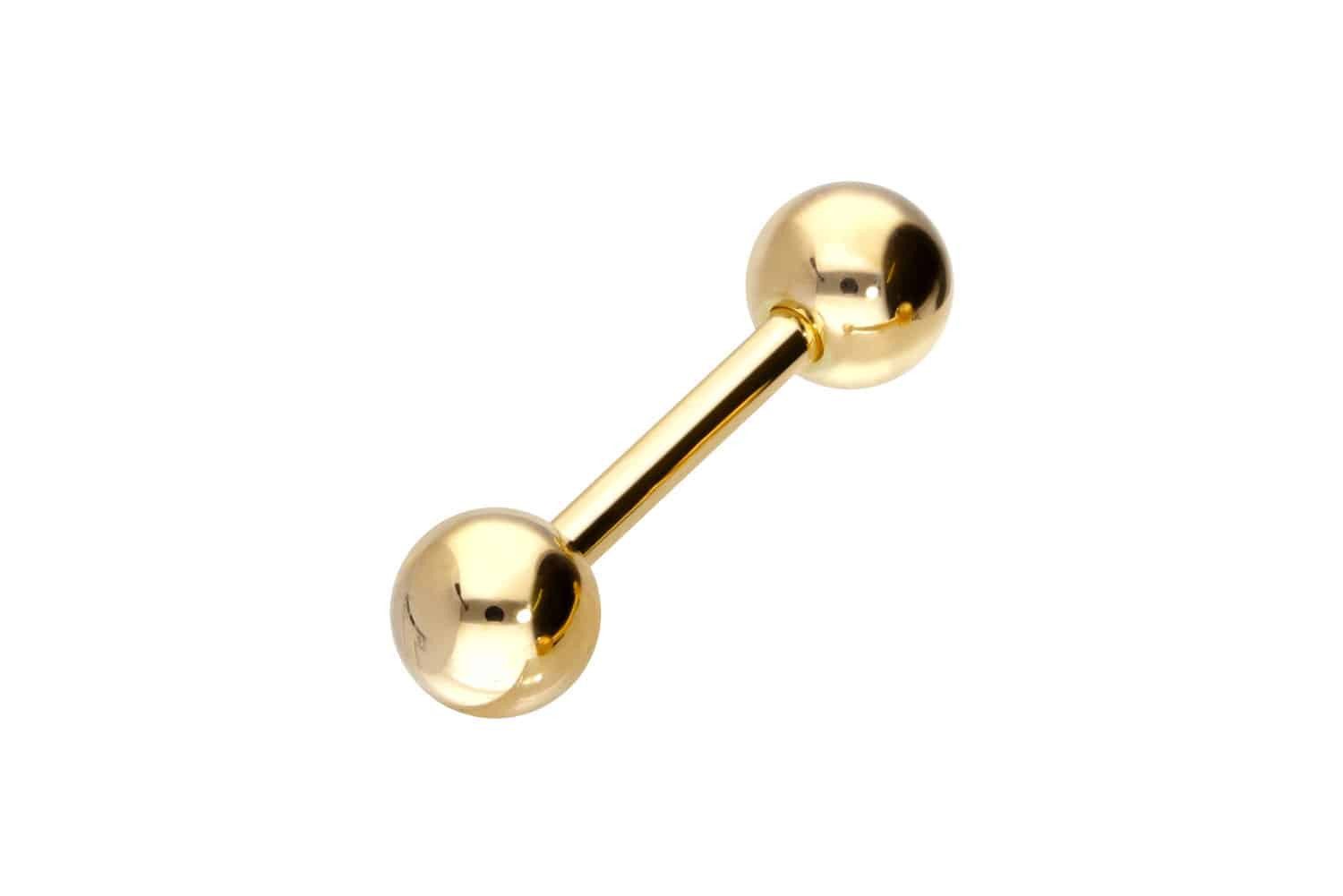 Brustwarzenpiercing 14/18 Karat Gold Barbell