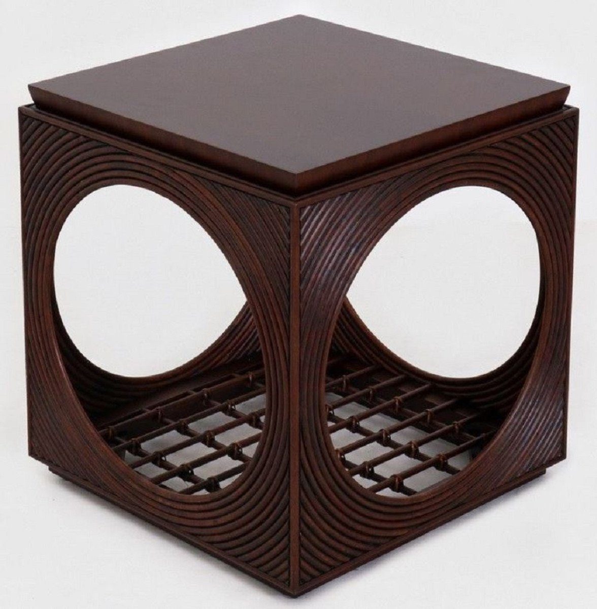 Casa Padrino Beistelltisch Luxus Mahagoni Beistelltisch in Würfelform Dunkelbraun 50 x 50 x H. 55 cm - Möbel - Luxus Qualität
