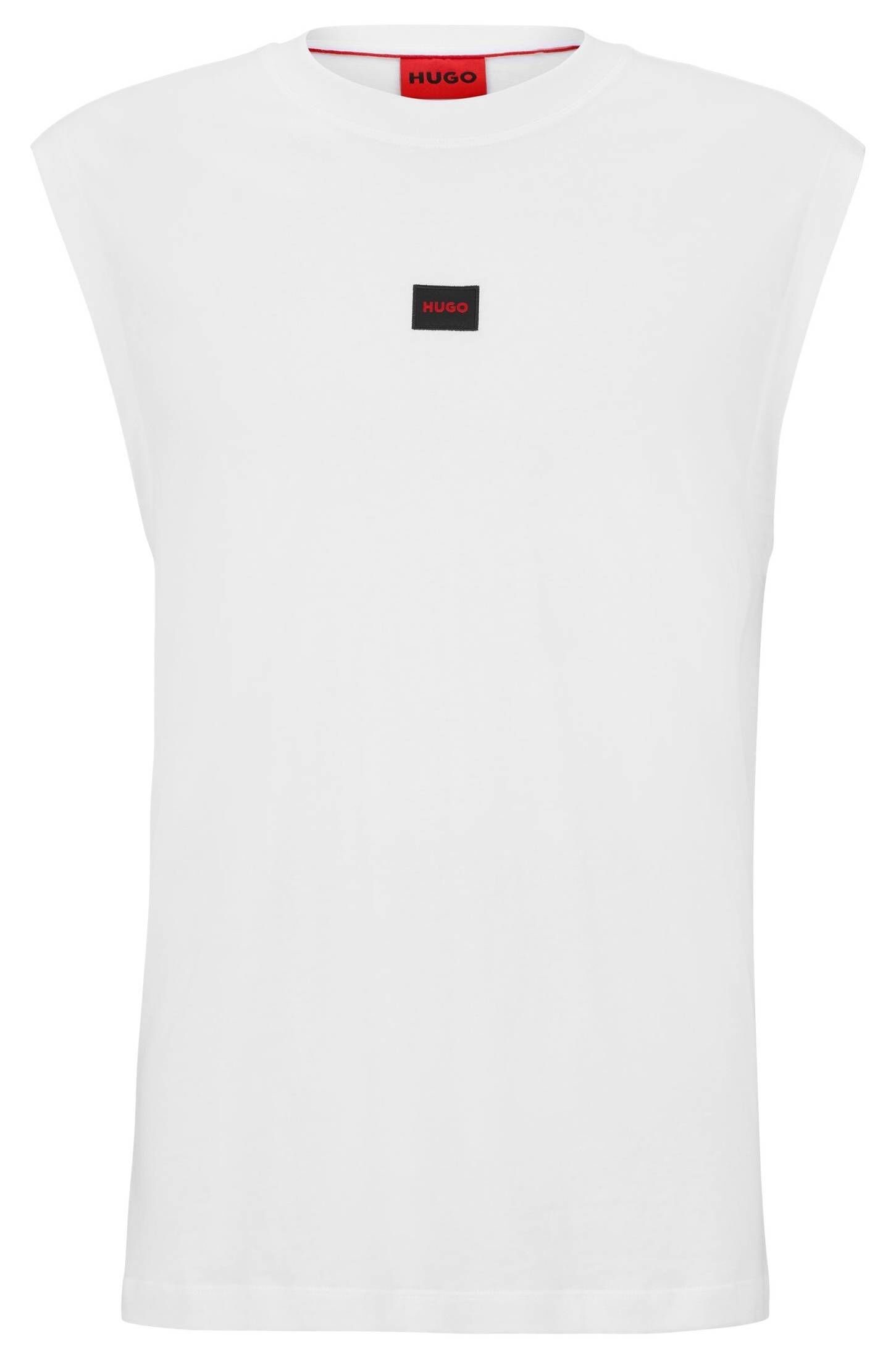 HUGO T-Shirt Herren Ärmelloses Top weiß (100) DANKTO232 (1-tlg)