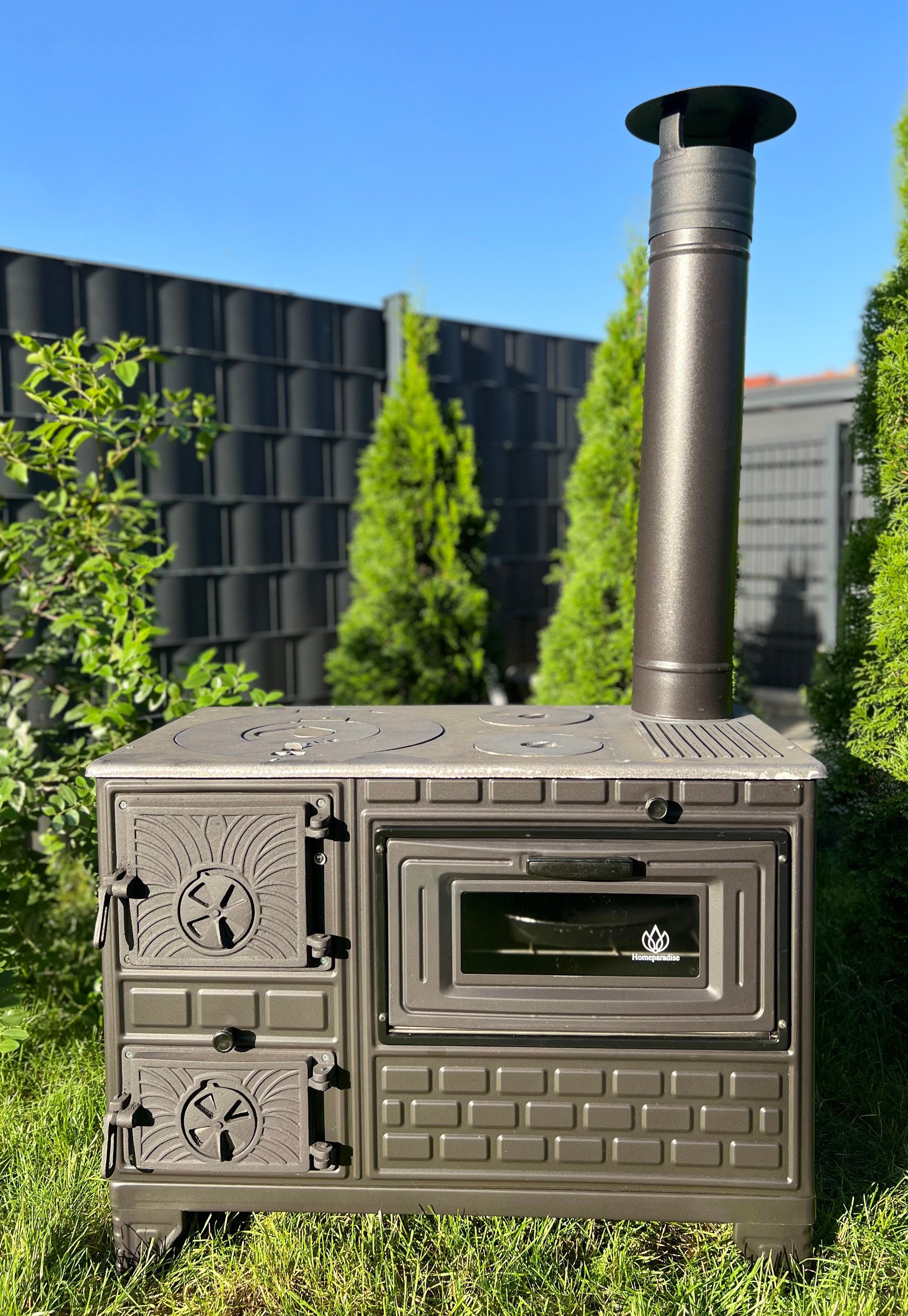 Homeparadise Grillkamin Outdoor Küchenofen Gartenofen Terrassenofen Gartenküche Holzofen Ofen