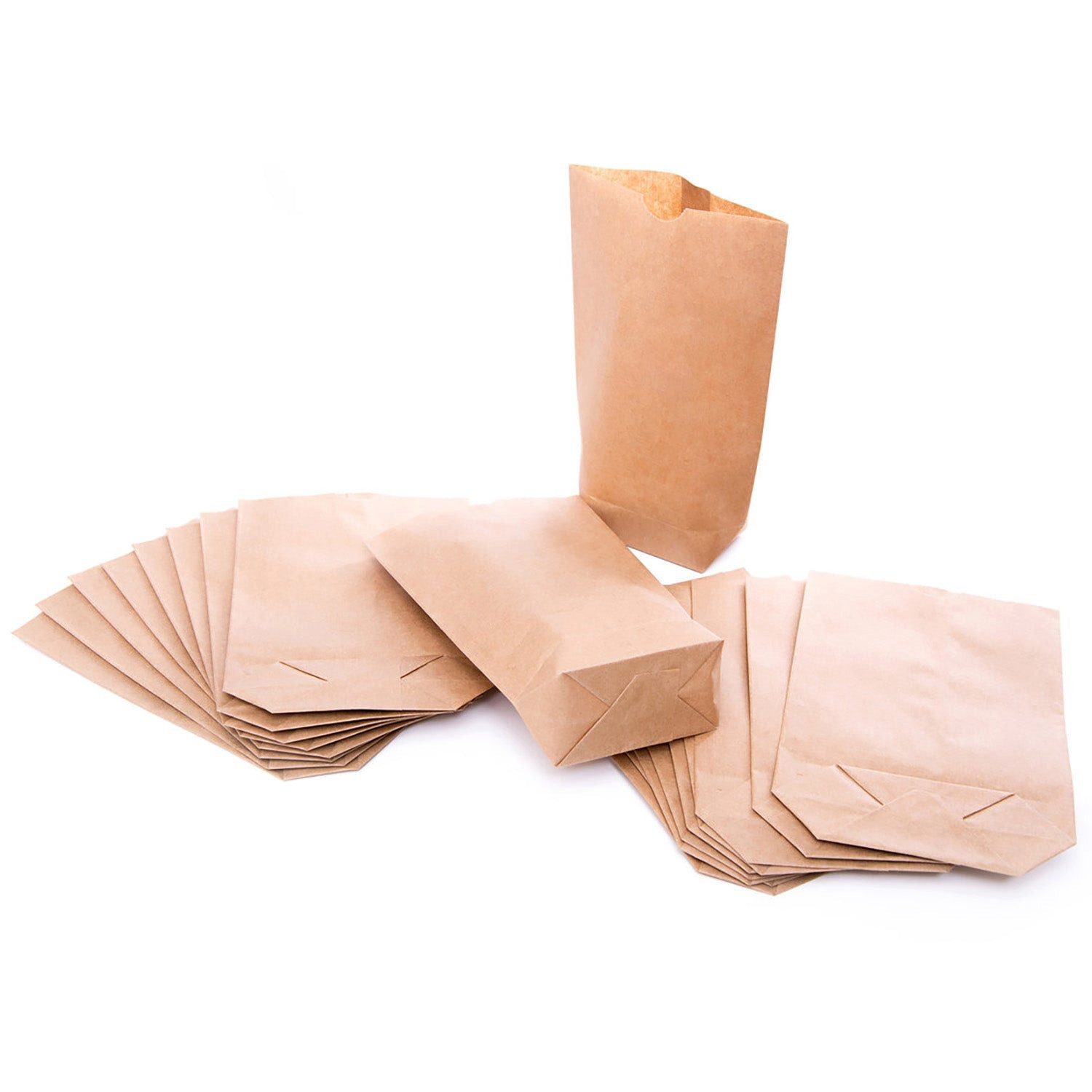 Logbuch-Verlag Geschenkbox 10 BRAUNE natur Kreuzbodenbeutel Geschenktüten Papiertüten