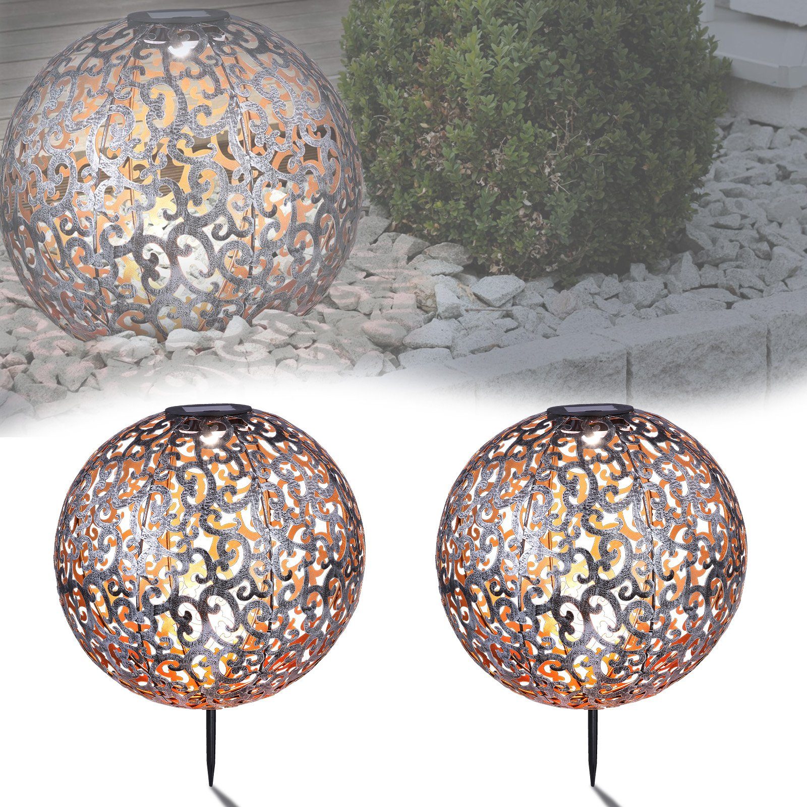 bmf-versand LED Solarleuchte Solarleuchte Garten 2er günstig online kaufen