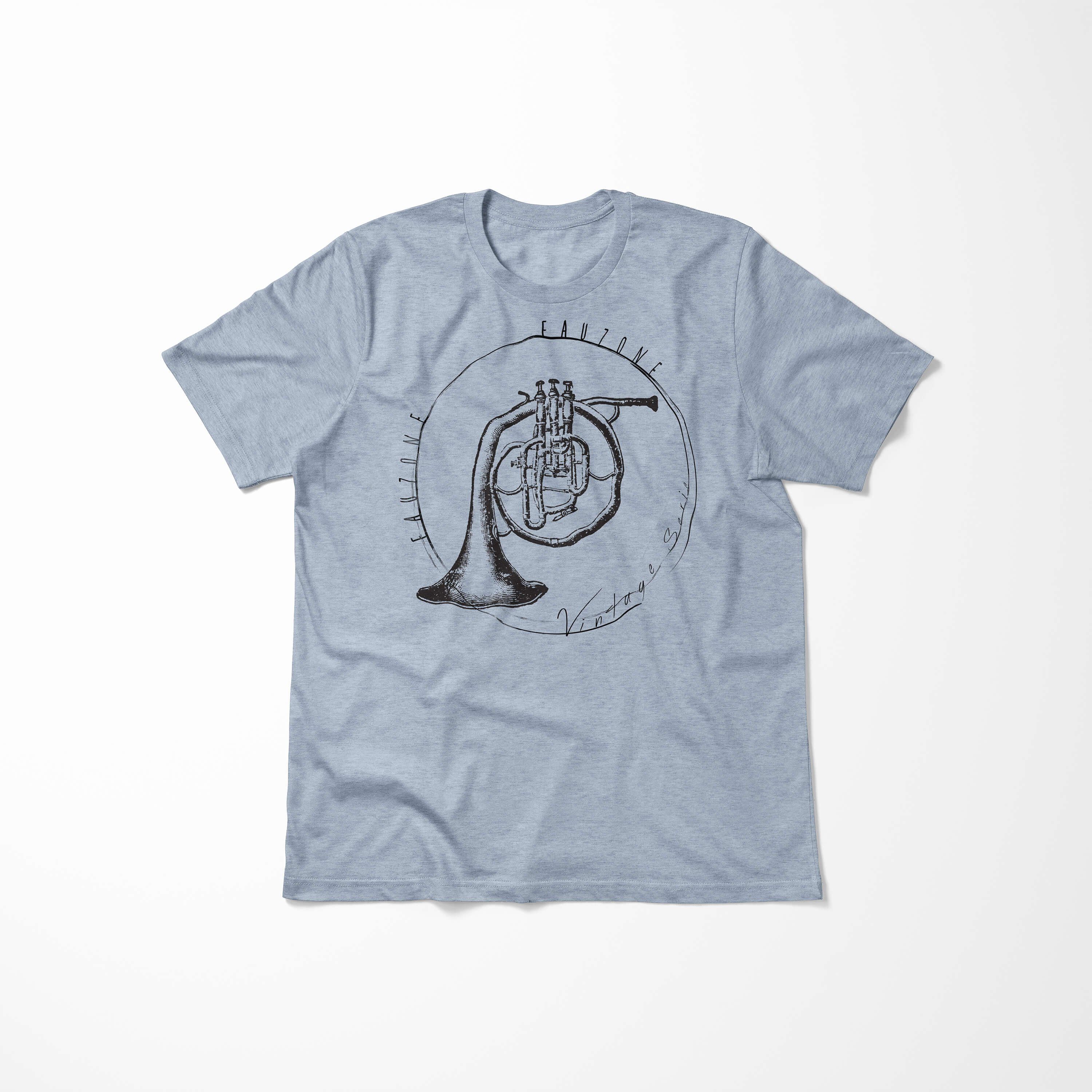 Waldhorn T-Shirt Herren Stonewash Art Sinus Denim Vintage T-Shirt