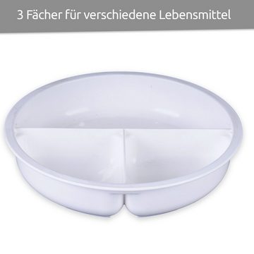 Wüllner + Kaiser Mikrowellenteller Menüteller ohne Aufteilung, 750 ml Volumen, inkl. Deckel, Made in Germany