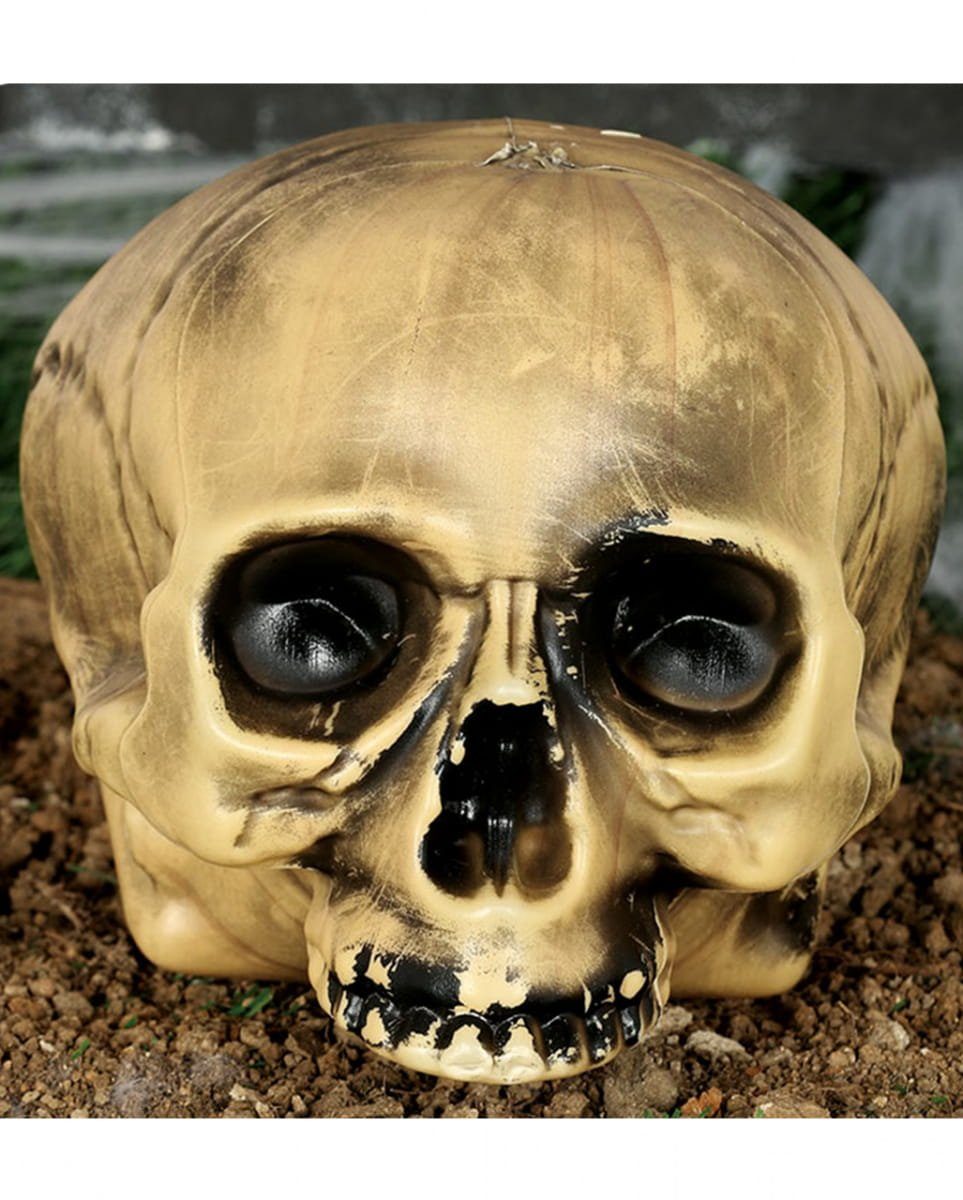 Horror-Shop Dekofigur Totenkopf ohne Kiefer aus Kunststoff für Halloween