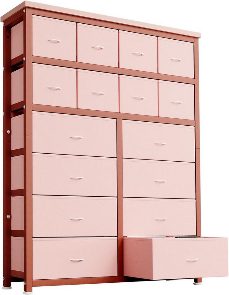 GarveeMore Kommode Aufbewahrungsschrank mit 16 Schubladen 103*30*130cm