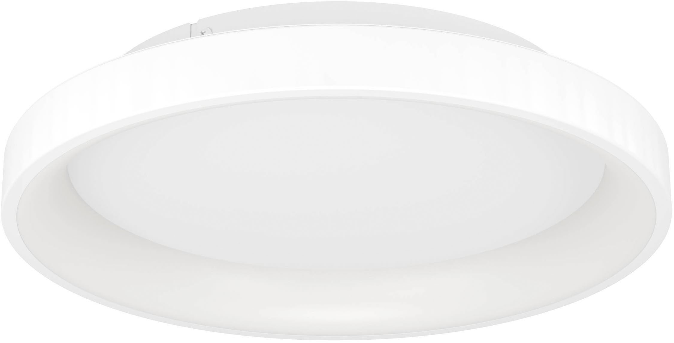 EGLO Deckenleuchte Loretello Deckenlampe, Wohnzimmerlampe, Metall und Kunststoff, Lampe, CCT - über Fernbedienung, Dimmfunktion, Farbwechsel, dimmbar über Fernbedienung, mehrere Helligkeitsstufen, LED fest integriert, Neutralweiß, Kaltweiß, Warmweiß, Wand-/Deckenleuchte - H7,5 x Ø35 cm - weiß - 12W inkl.
