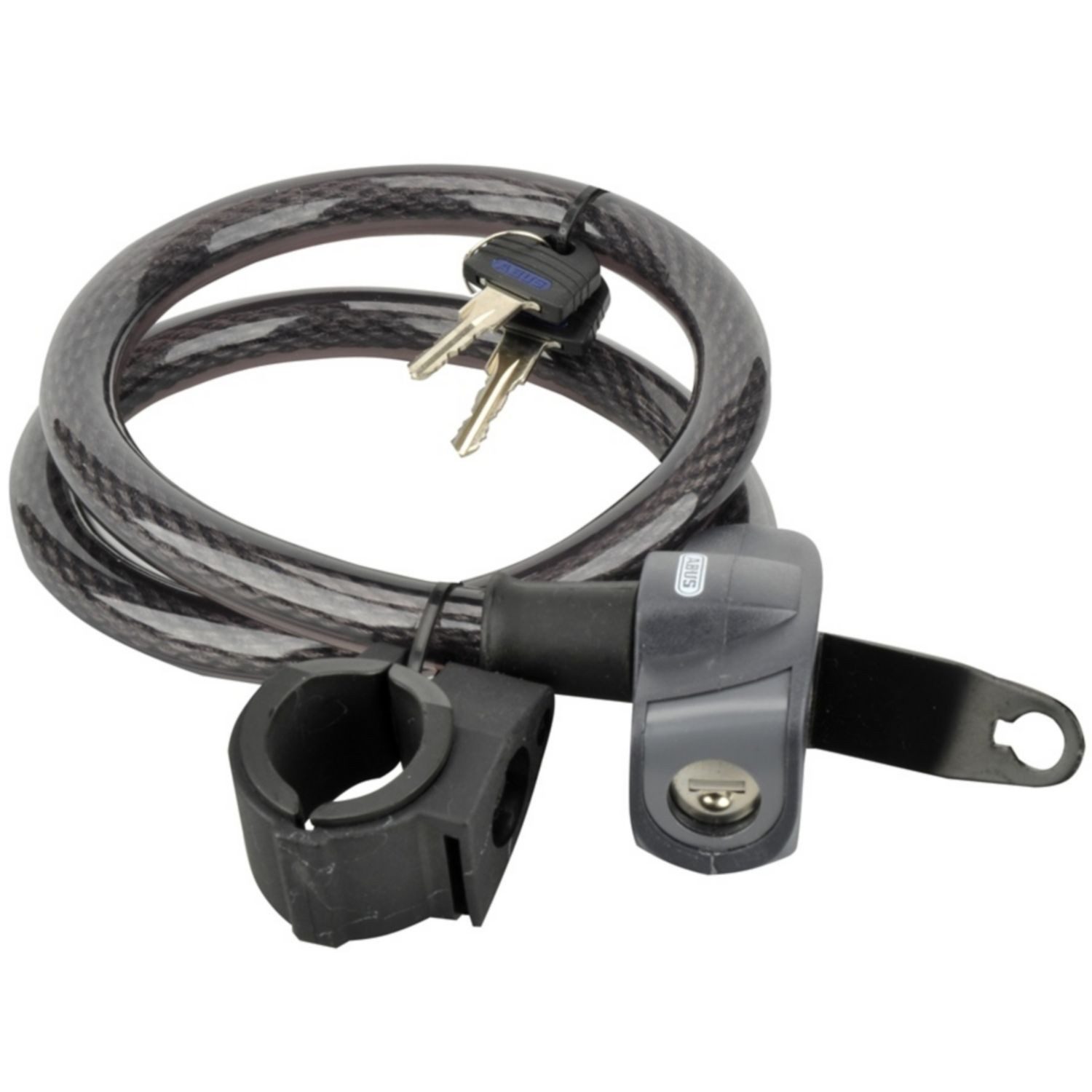 ABUS Kabelschloss Kabelschloss 80cm 6600/80 Schlüssel Halterung, Fahrradschloss Stahlkabel 13mm Schloss Zylinderschloss Fahrrad eBike