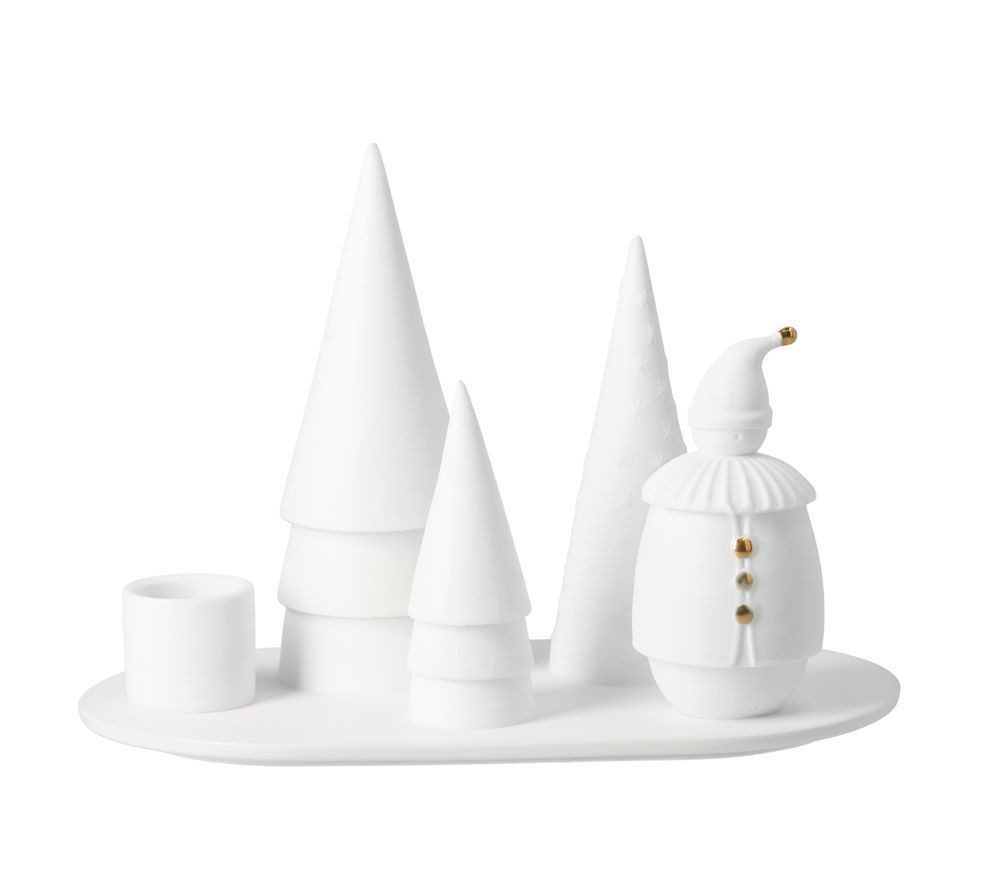 Räder Design Kerzenhalter Kerzenhalter für 1 Stabkerze aus Porzellan "Weihnachtsmann und Tannenb