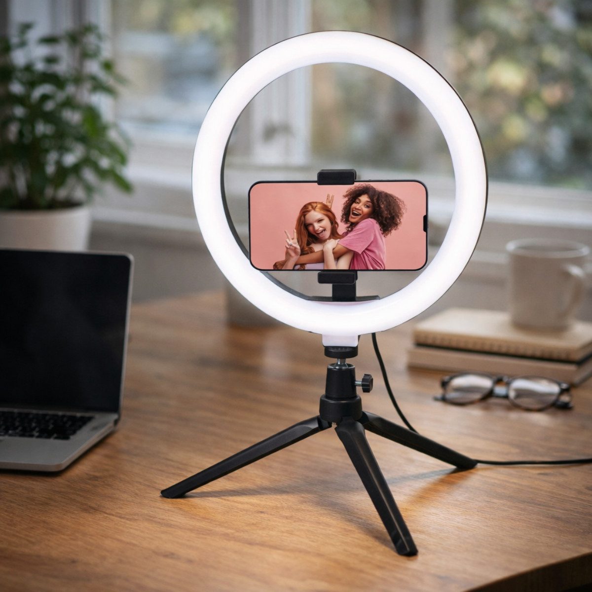 Grundig Ringlicht Grundig Selfie Ringlicht 10 Zoll - Ringlicht mit Stativ