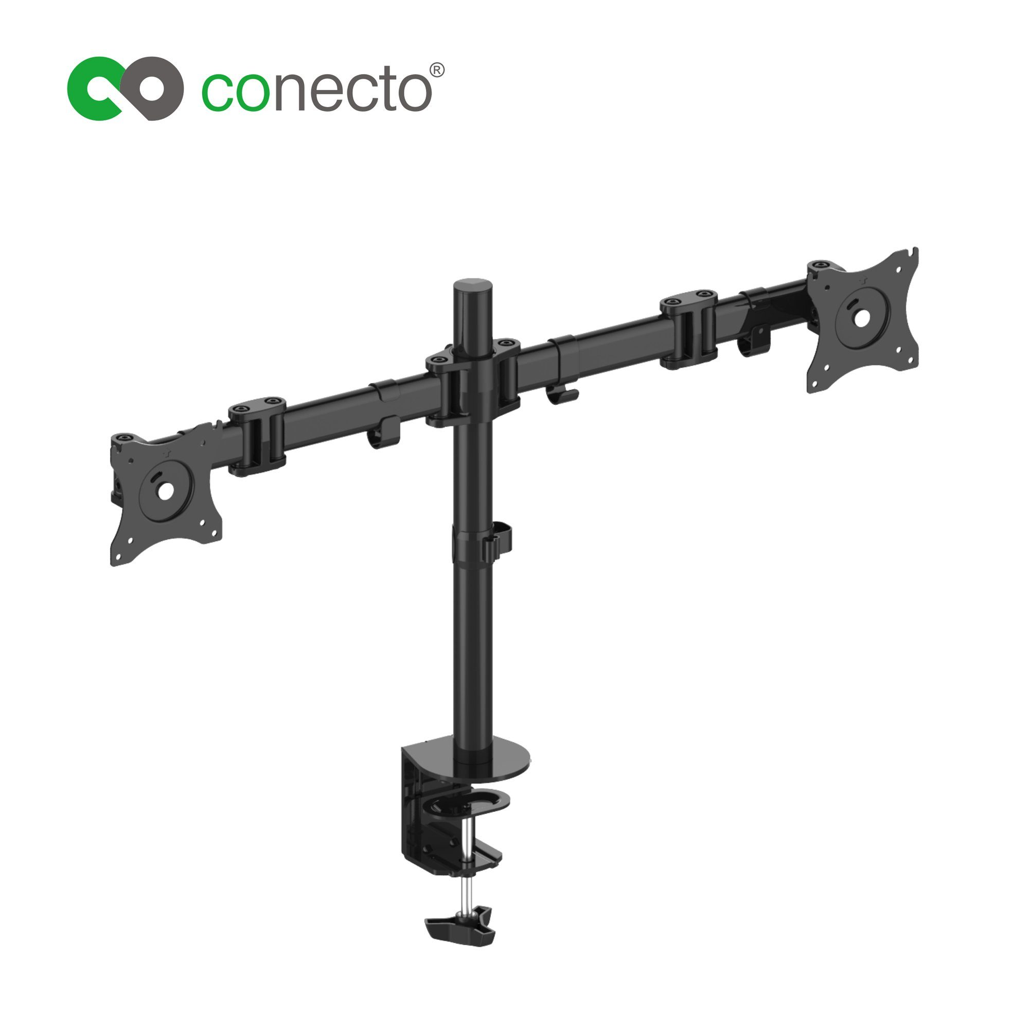 conecto Schreibtischhalterung für 2 Monitore Monitor-Halterung, (bis 27 Zoll, drehbar: 360)