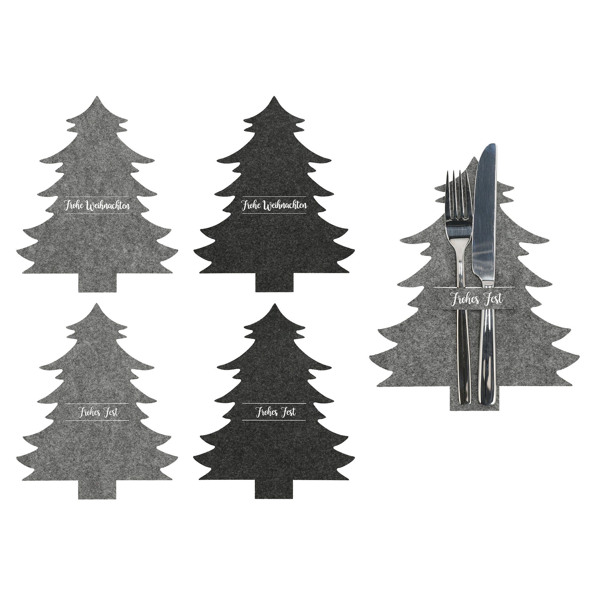 Annastore Besteckhalter 6 x Besteckhalter aus Filz in Tannenbaum Optik - Be günstig online kaufen