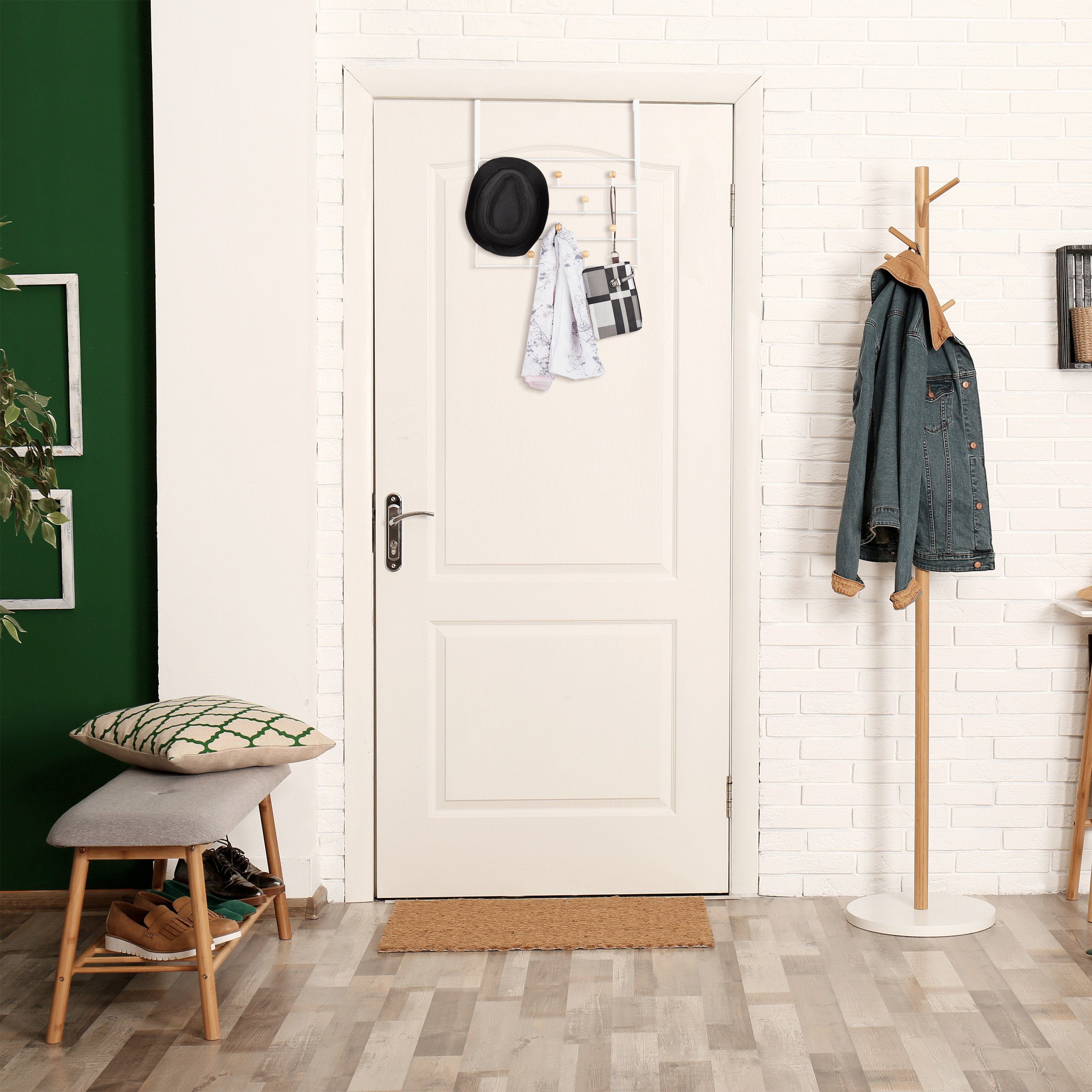relaxdays Türgarderobe 10 Haken weiß günstig online kaufen