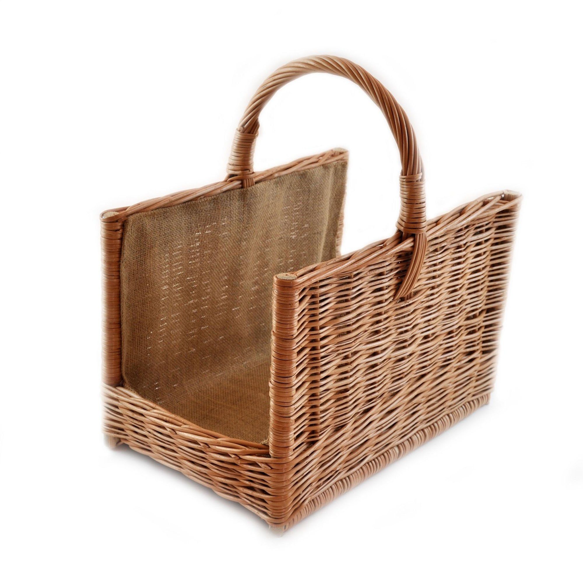 MyBer® Kaminholzkorb Kaminholzkorb Weidenkorb Korb für Holz verstärkt, mit Jute, braun (nur natürliche Materialien, nachhaltiges Produkt), Sehr stabil, Made in EU, echte Handarbeit!