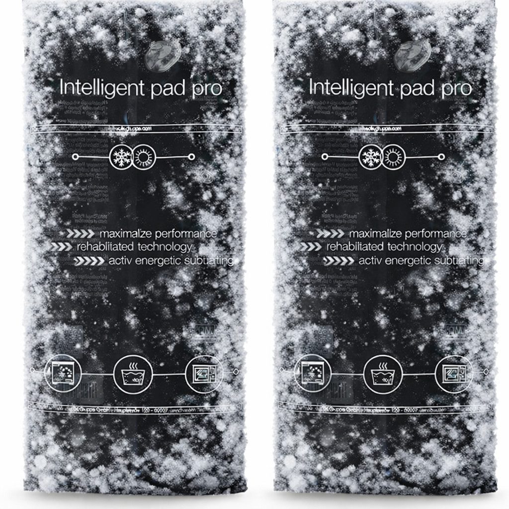 Sportyfits® Kalt-Warm-Kompresse Kühlpad Gelkissen schwarz für Kühlbox Kühlschrank Kühltasche, 3er Set 2-tlg., 3x 15cm x 15cm, Mikrowelle geeignet / Wiederverwendbar