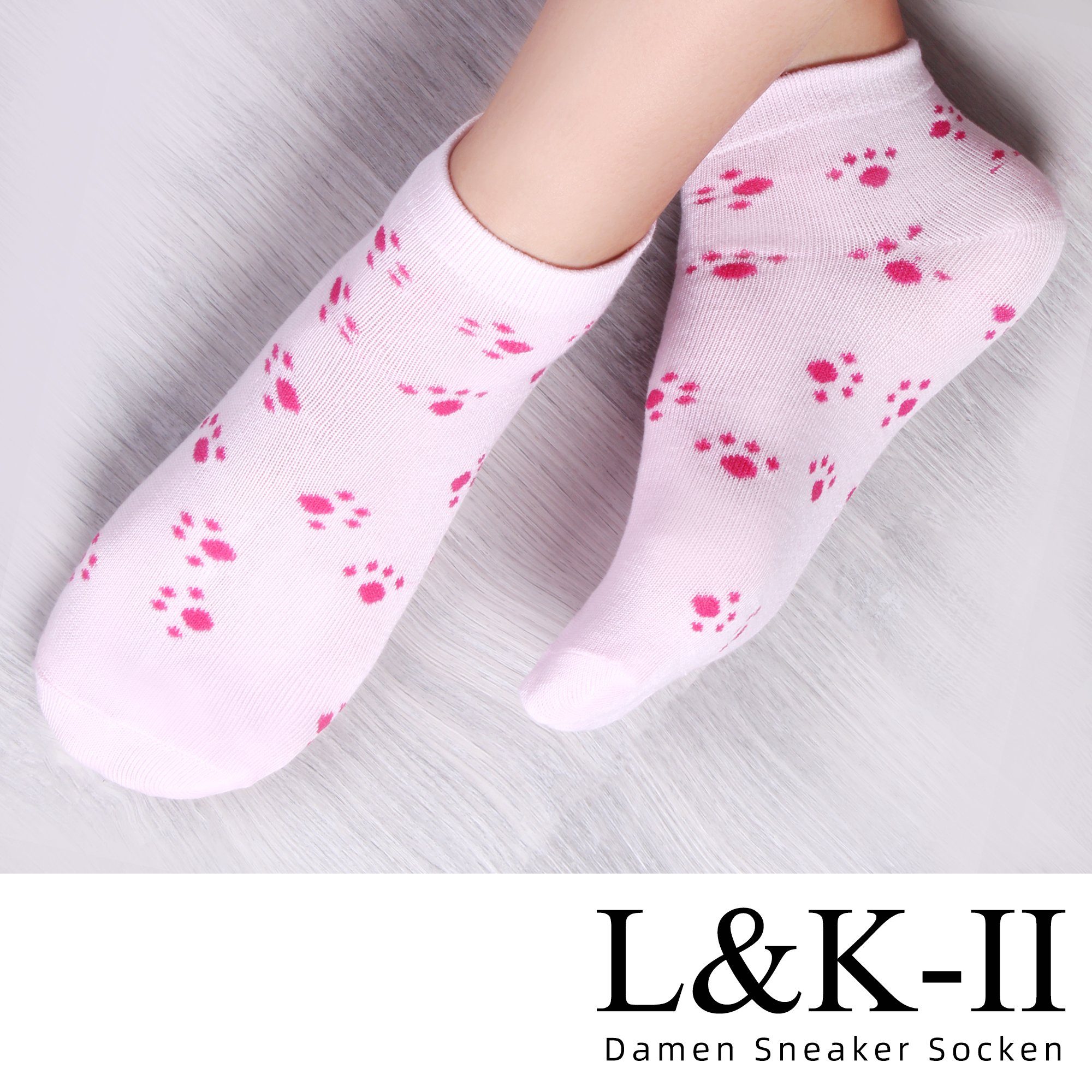 Libella Sneakersocken 92279-92276 (12er-Pack) 12 Paar Damen Sneaker Socken mit verschiendenen Motiven