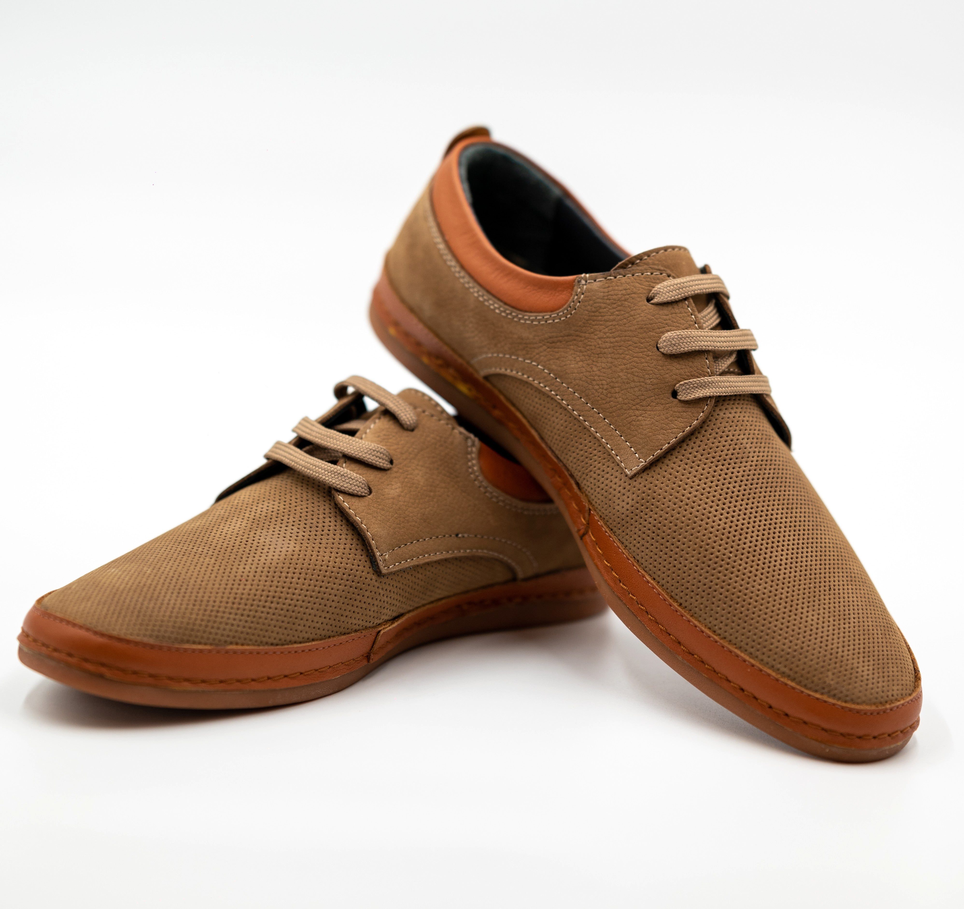 LaMarta Braune Leder Herren Schuhe für den Sommer, Businessschuhe Mokassin