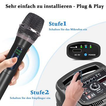Cbei Mikrofon Mikrofon Professionelles kabelloses Handmikrofon Störungsfreie Nutzung (2 Stück,3,5 mm-Anschluss), Kabelloses Mikrofon geeignet für Familienfeiern, Karaoke-Singen