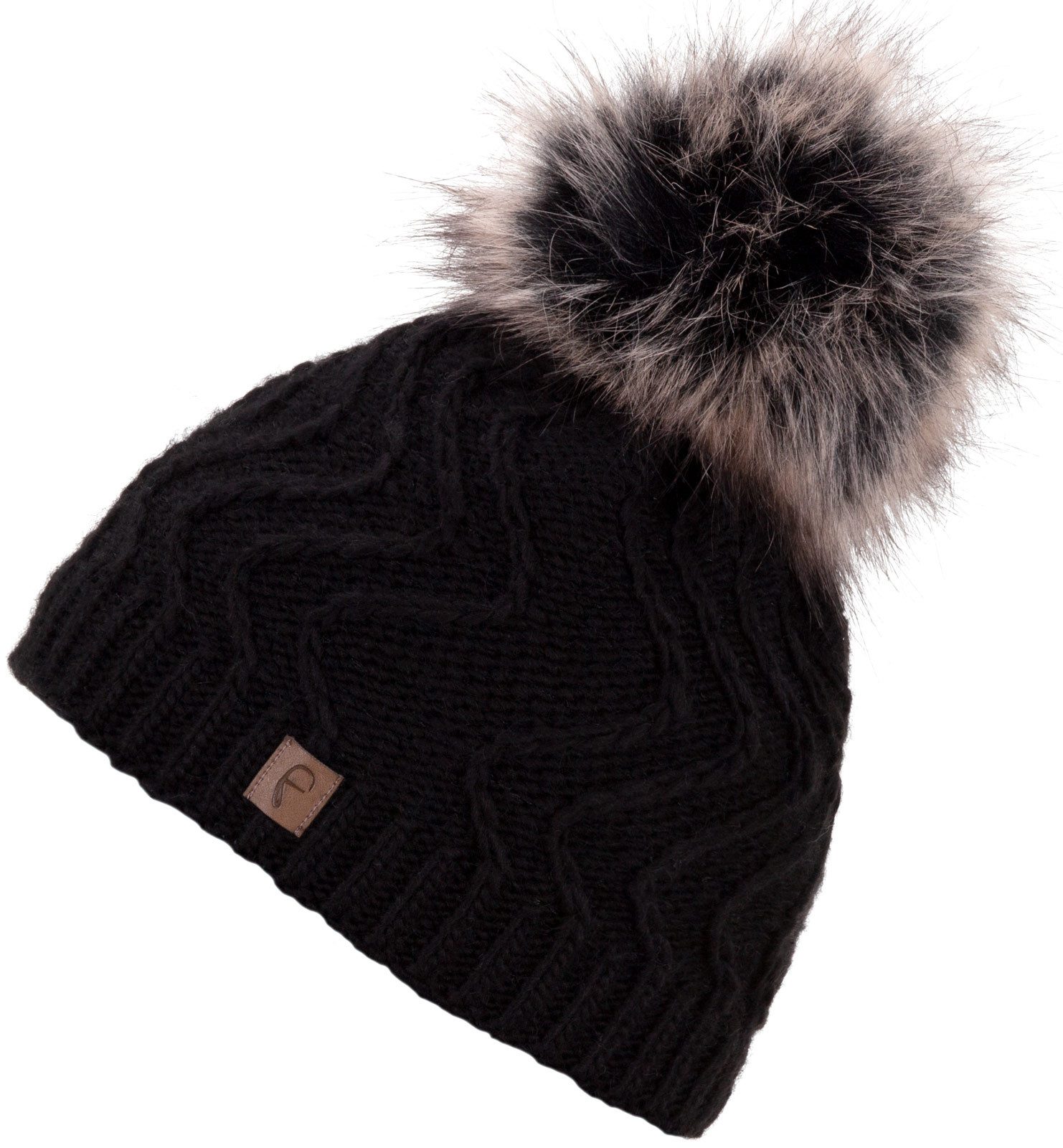 Faera Bommelmütze Wintermütze Damen Herren Mütze Beanie Haube gefüttert Bommelmütze