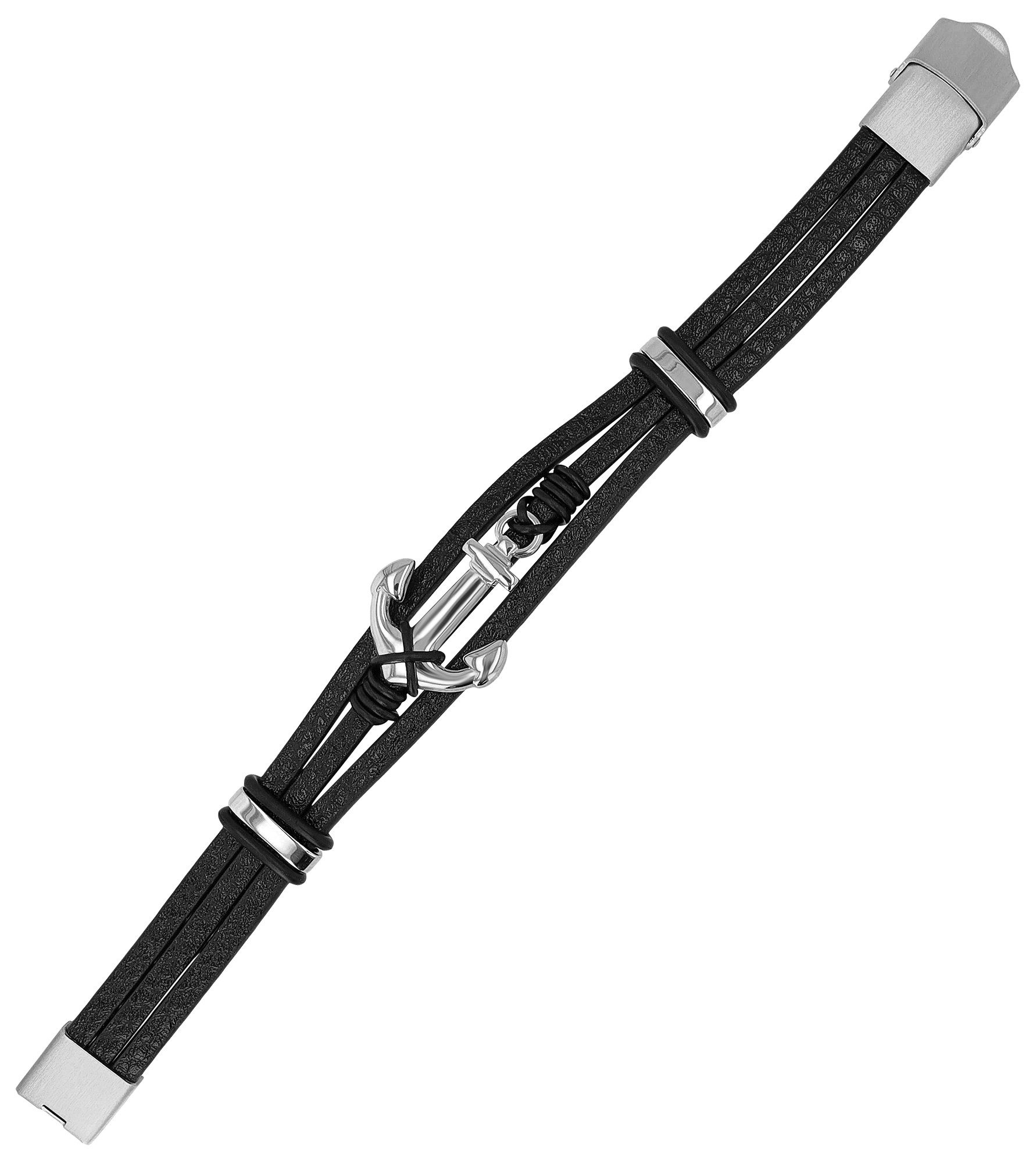 AKZENT Armband AK2190 Echtleder, Edelstahl Anker, günstig online kaufen