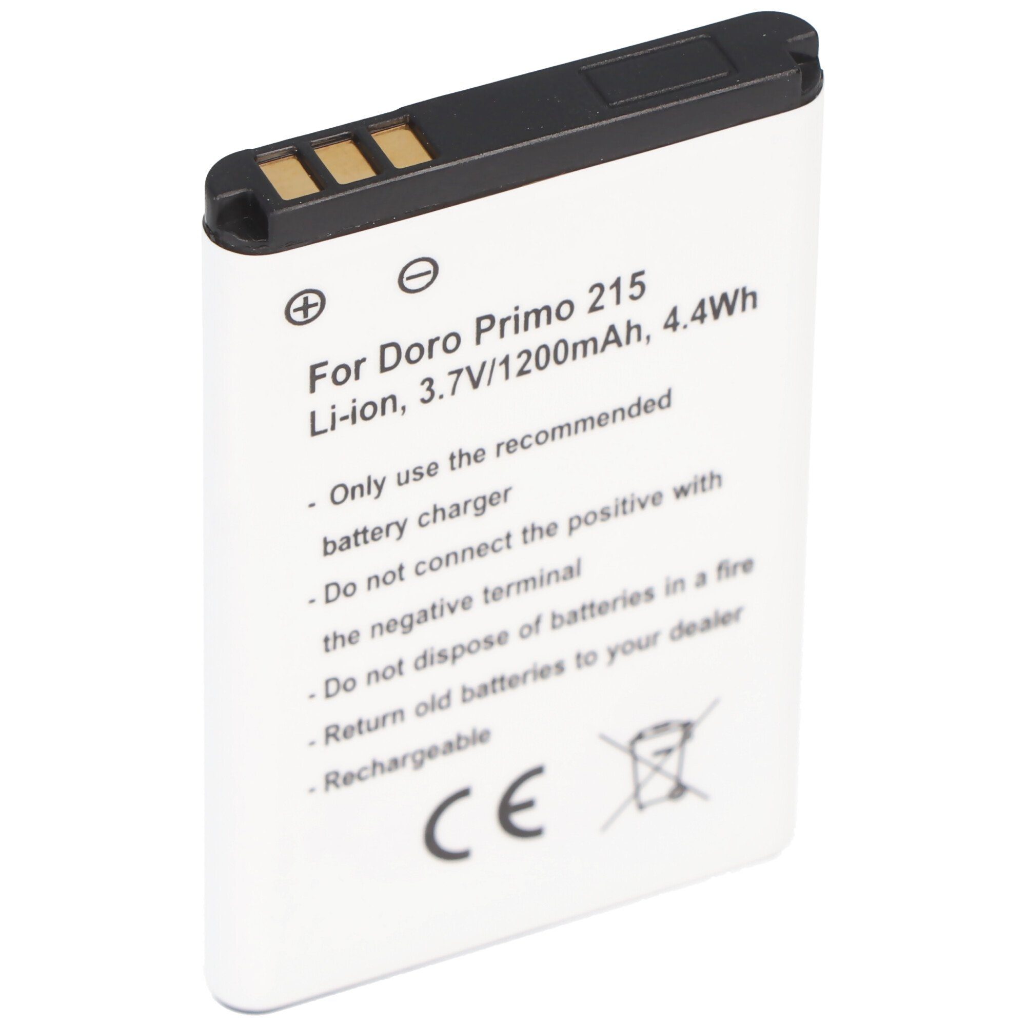 AccuCell Akku nur für Doro Primo 215, PhoneEasy 332 GSM, Primo 215, Primo 405 Akku 1200 mAh (3,7 V)