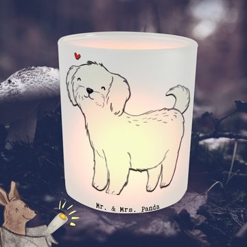 Mr. & Mrs. Panda Windlicht Malteser Moment - Transparent - Geschenk, Hunderasse, Kerzenglas, Tie (1 St), Hitzebeständig