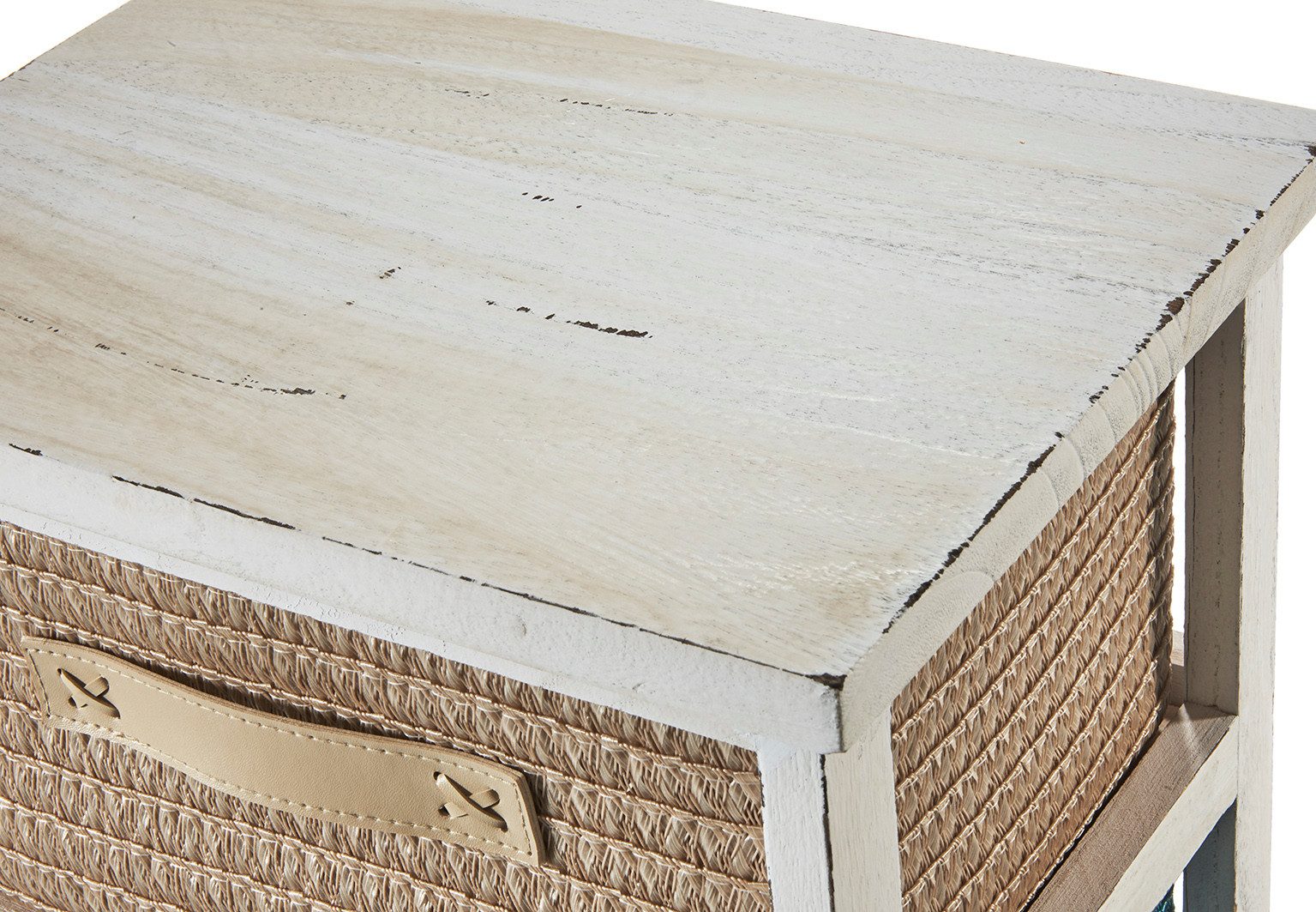 Kobolo Regal Holzregal white washed mit 4 Schubfächer – Bild 4 von 5