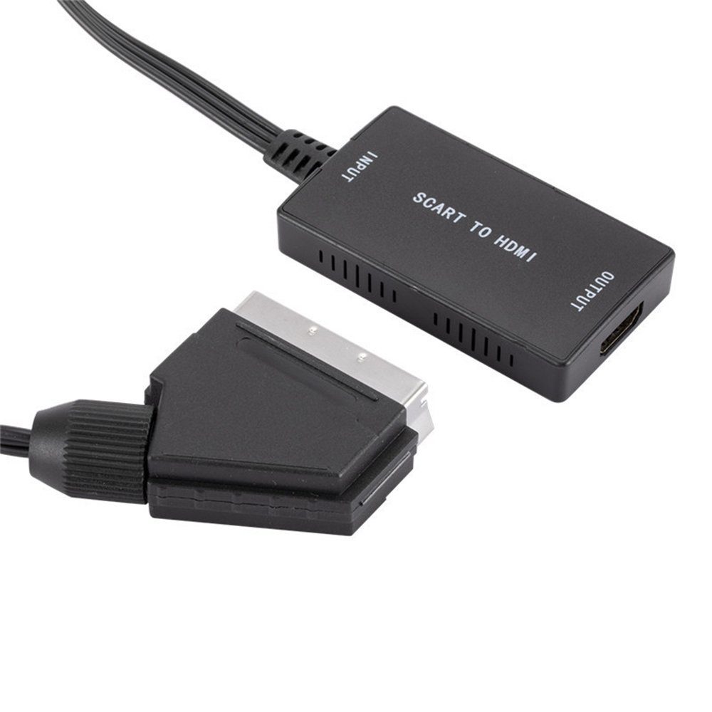 GelldG SCART auf HDMI Konverter, SCART auf HDMI Adapter Video Audio Wandler  Audio-Adapter