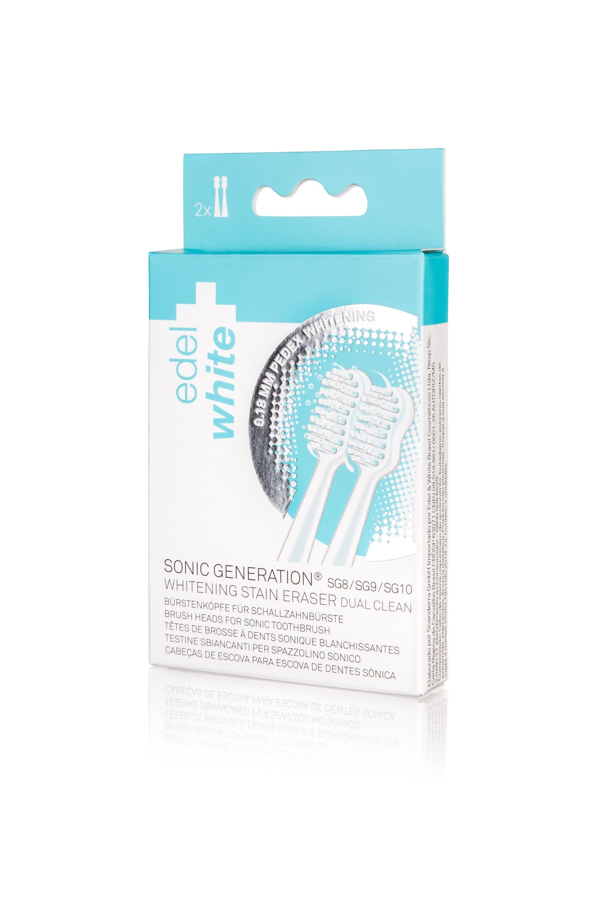 edel+white Aufsteckbürsten Whitening Stain Eraser Dual Clean