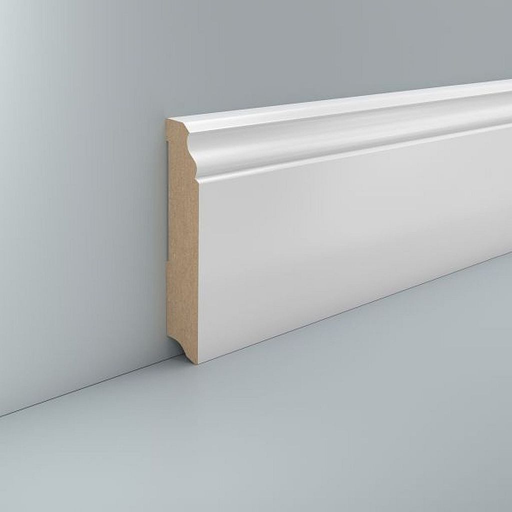 Südbrock Sockelleiste Sockelleiste MDF Hamburger Profil 16 x 100 in RAL 9016, L: 250 cm, H: 10 cm, 1-St.