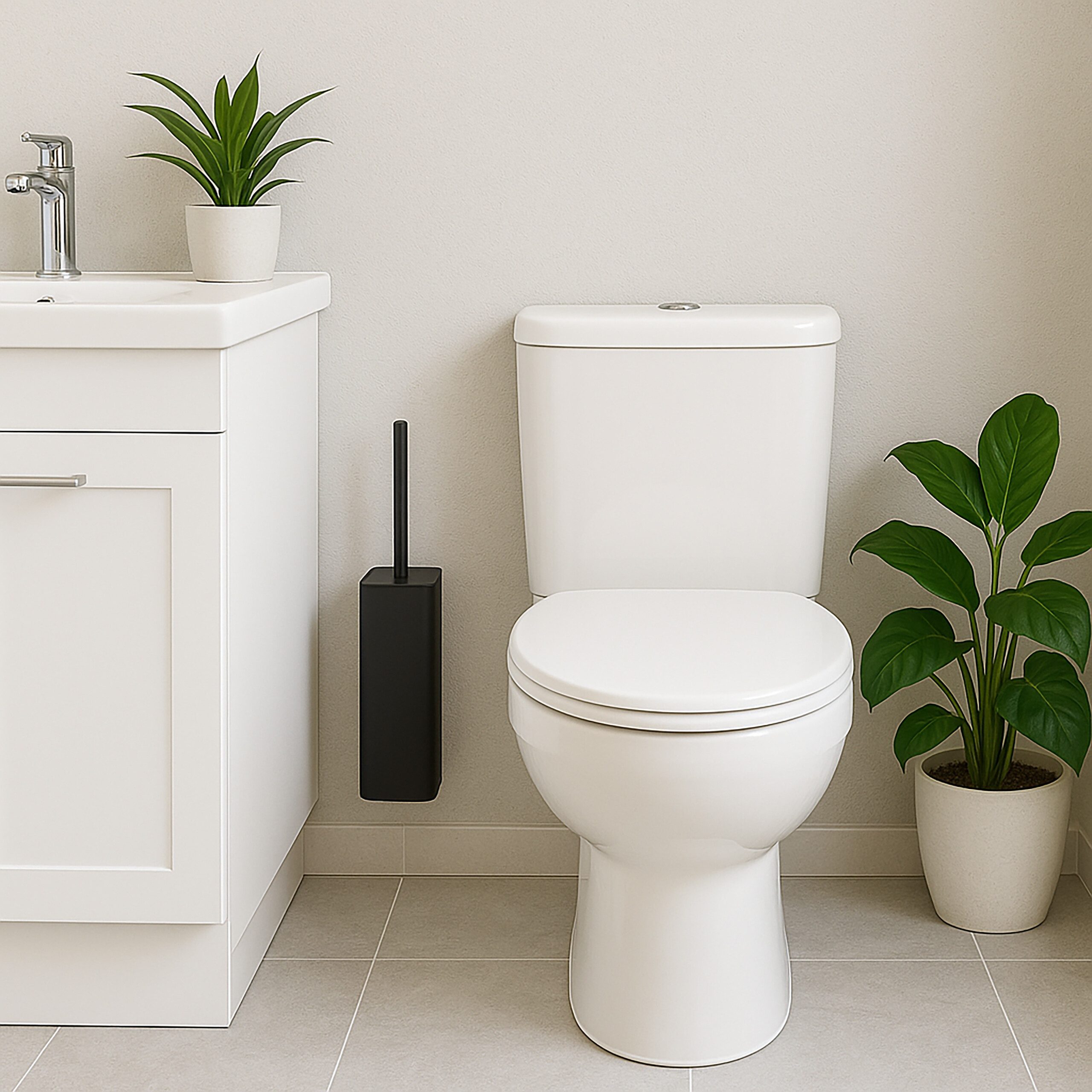 relaxdays WC-Garnitur Toilettenbürste zur Wandmontage, schwarz günstig online kaufen