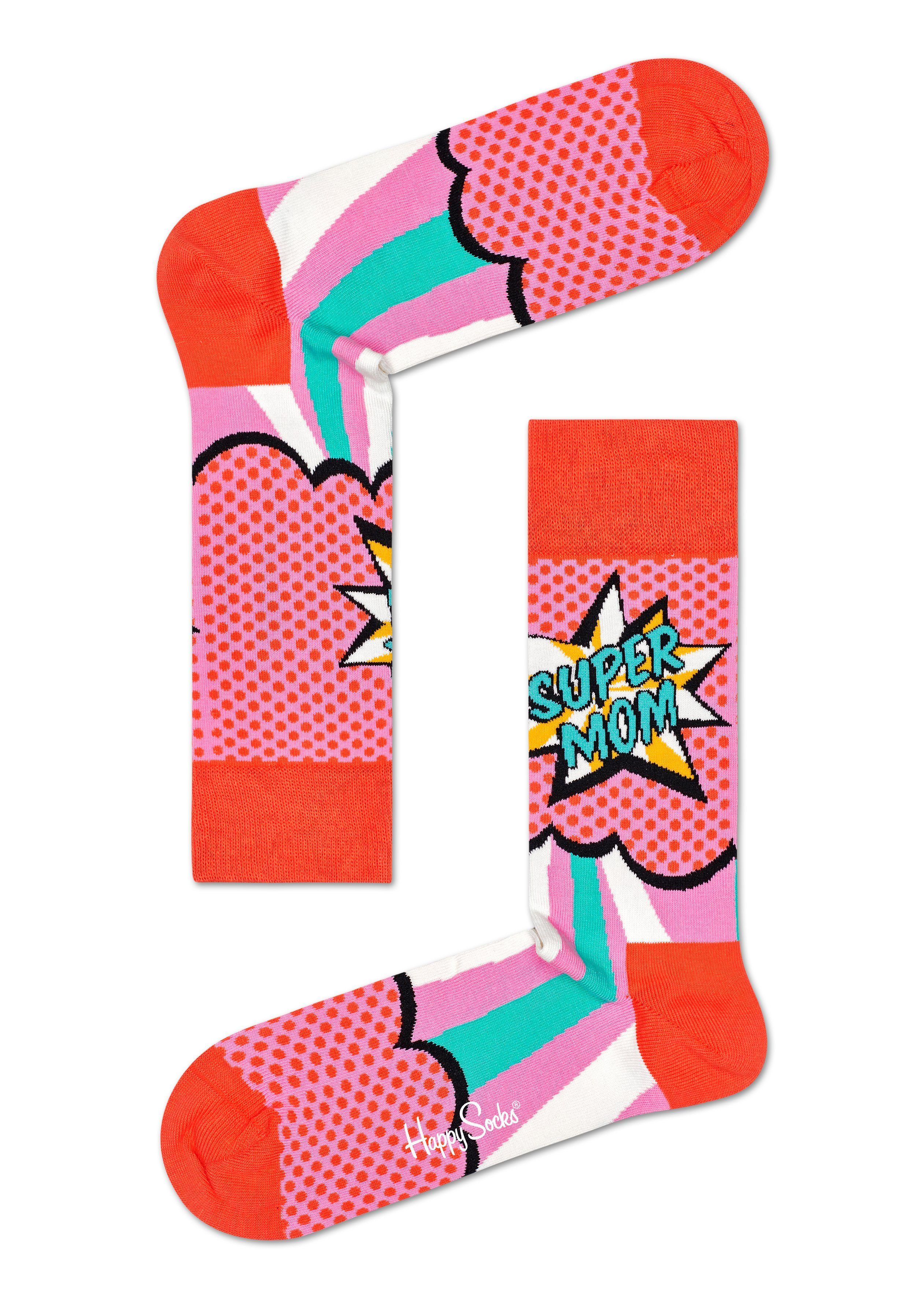 Freizeitsocken Happy Socks Mom Socks Dark Pink