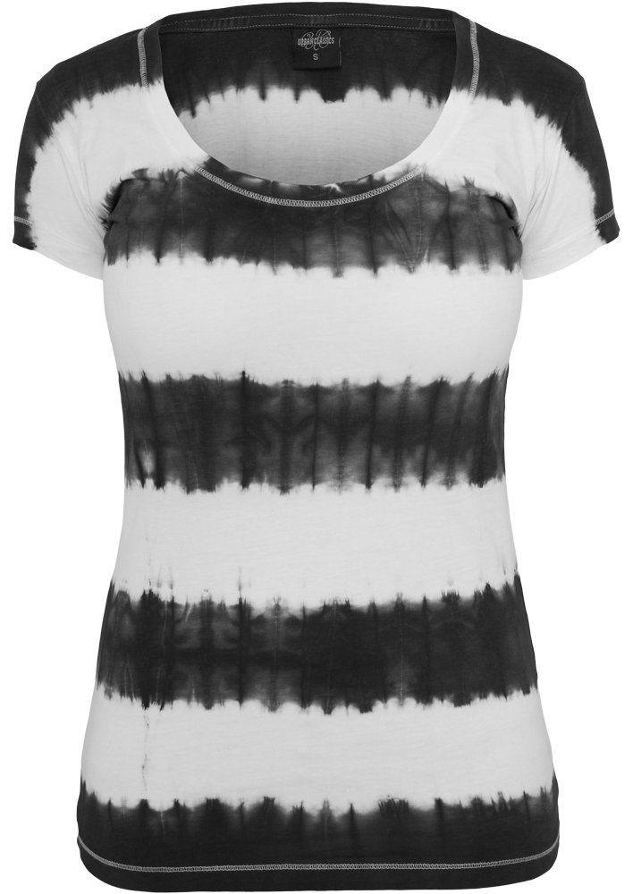 Ladies TB596 URBAN Stripe Dye CLASSICS Dye blk/wht Stripe Dip T-Shirt (1-tlg) Damen Tee Dip