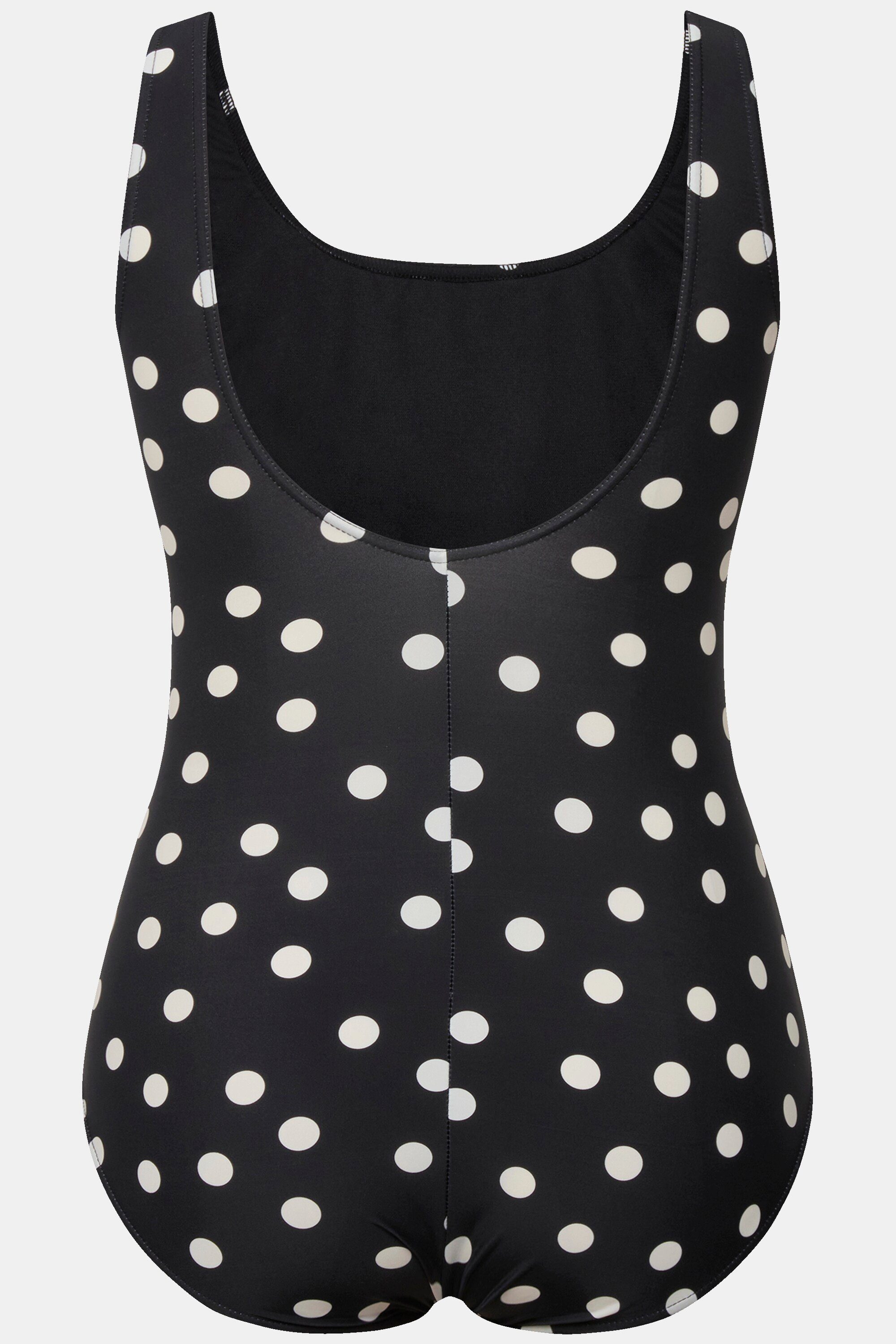 Ulla Popken Badeanzug Badeanzug Punkte ohne Softcups Rundhals