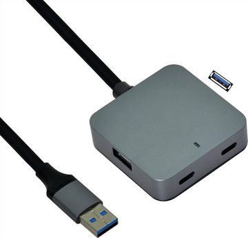 VALUE USB-Verteiler VALUE USB3.2 Gen1 Hub 2xA+ 2xC mit Verlängerungskabel 5m