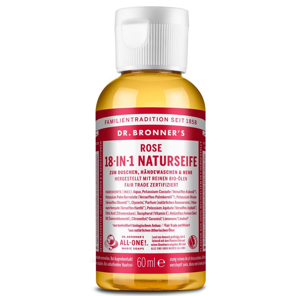 Dr. Bronners Handseife -IN- Naturseife Rose, 60 ml