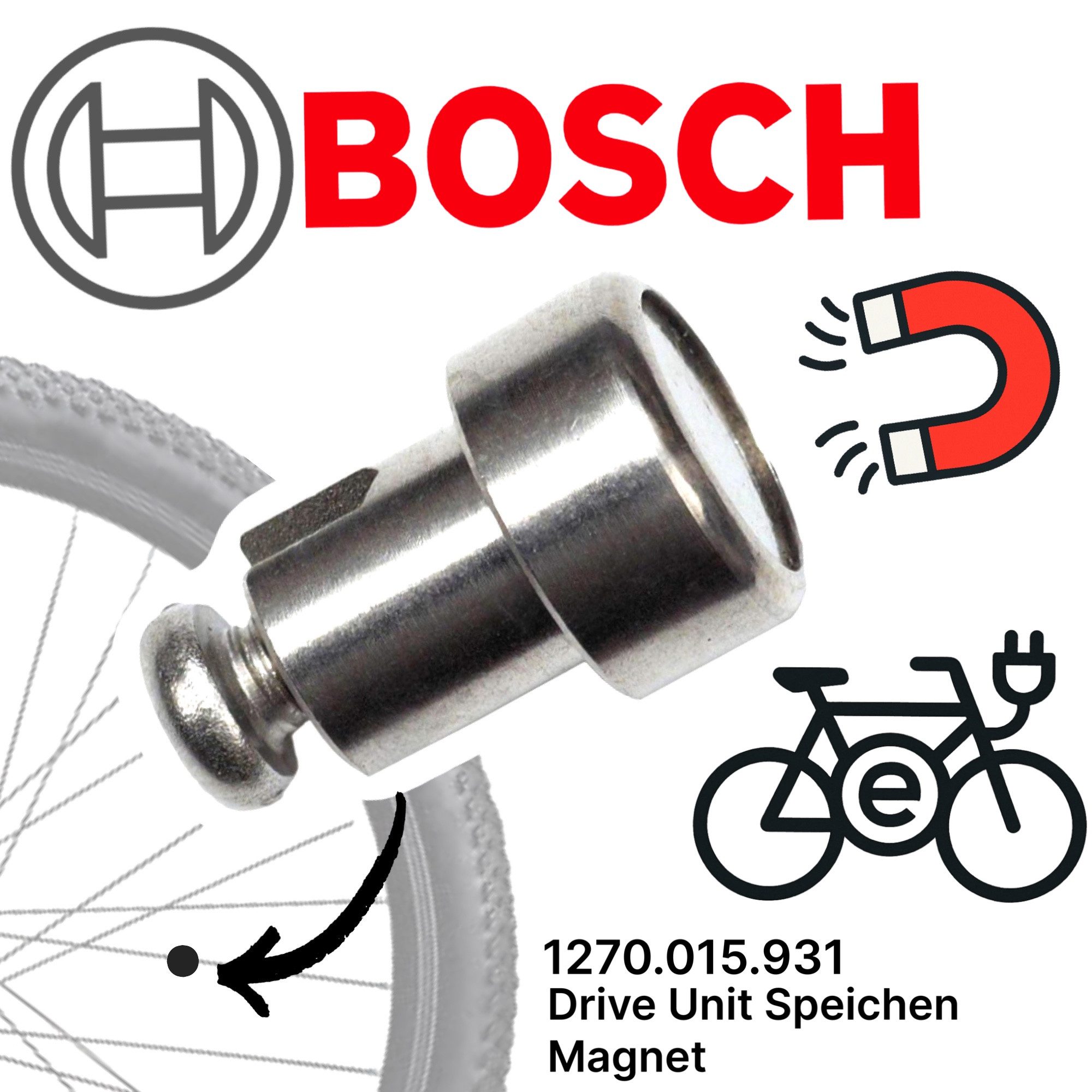 BOSCH Fahrradkurbel Bosch Drive Unit Fahrrad Ebike Speichen Magnet Motor Sensor Geber