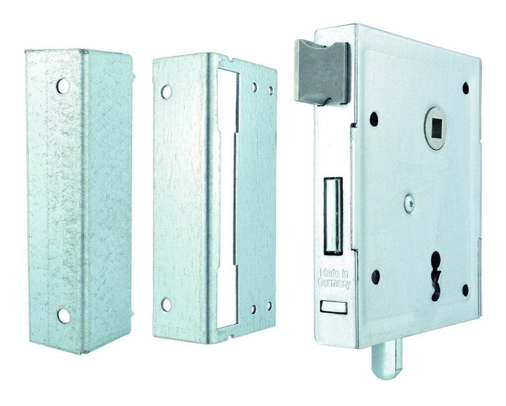 Bever & Klophaus Kastenschloss, Uni Buntbart mit Garnitur und schiessender Falle