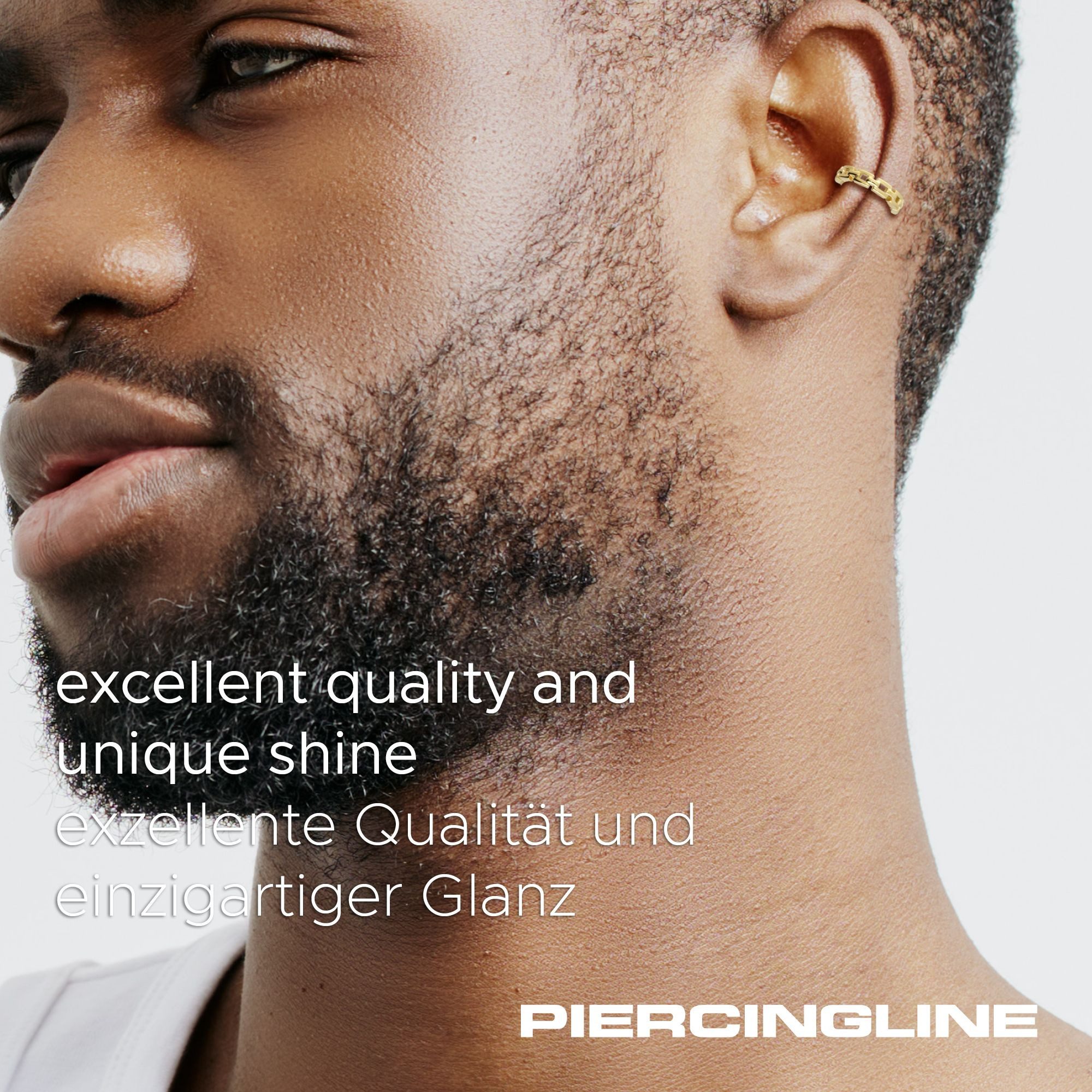 PIERCINGLINE Nasenpiercing 14/18 Karat Gold Segmentring Clicker KETTEN-DESIGN Ohrpiercing Septum (Clicker, 1-tlg), Ohrpiercing für Conch, Helix, Tragus, Daith, Lobe