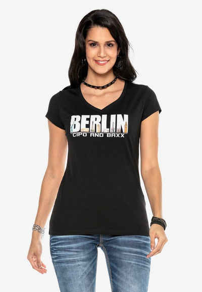 Cipo & Baxx T-Shirt mit außergewöhnlichem Berlin-Print