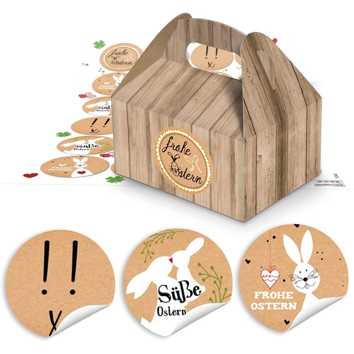 Logbuch-Verlag Dekofigur 10 kleine Geschenkboxen Geschenk Schachteln Kartons Holz Optik braun 9