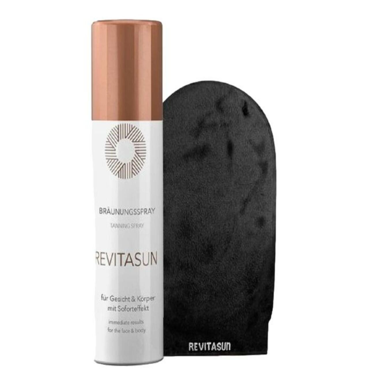 REVITASUN Selbstbräunungsspray Discovery Set = Bräunungsspray 50 ml + Mini Handschuh 1 Stück, für Все Hauttypen