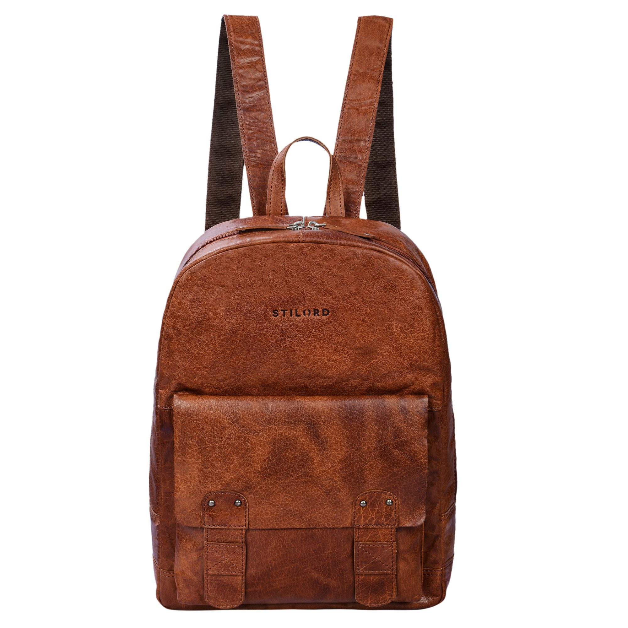 STILORD Notebook-Rucksack "Nalos" Rucksack Leder braun Vintage